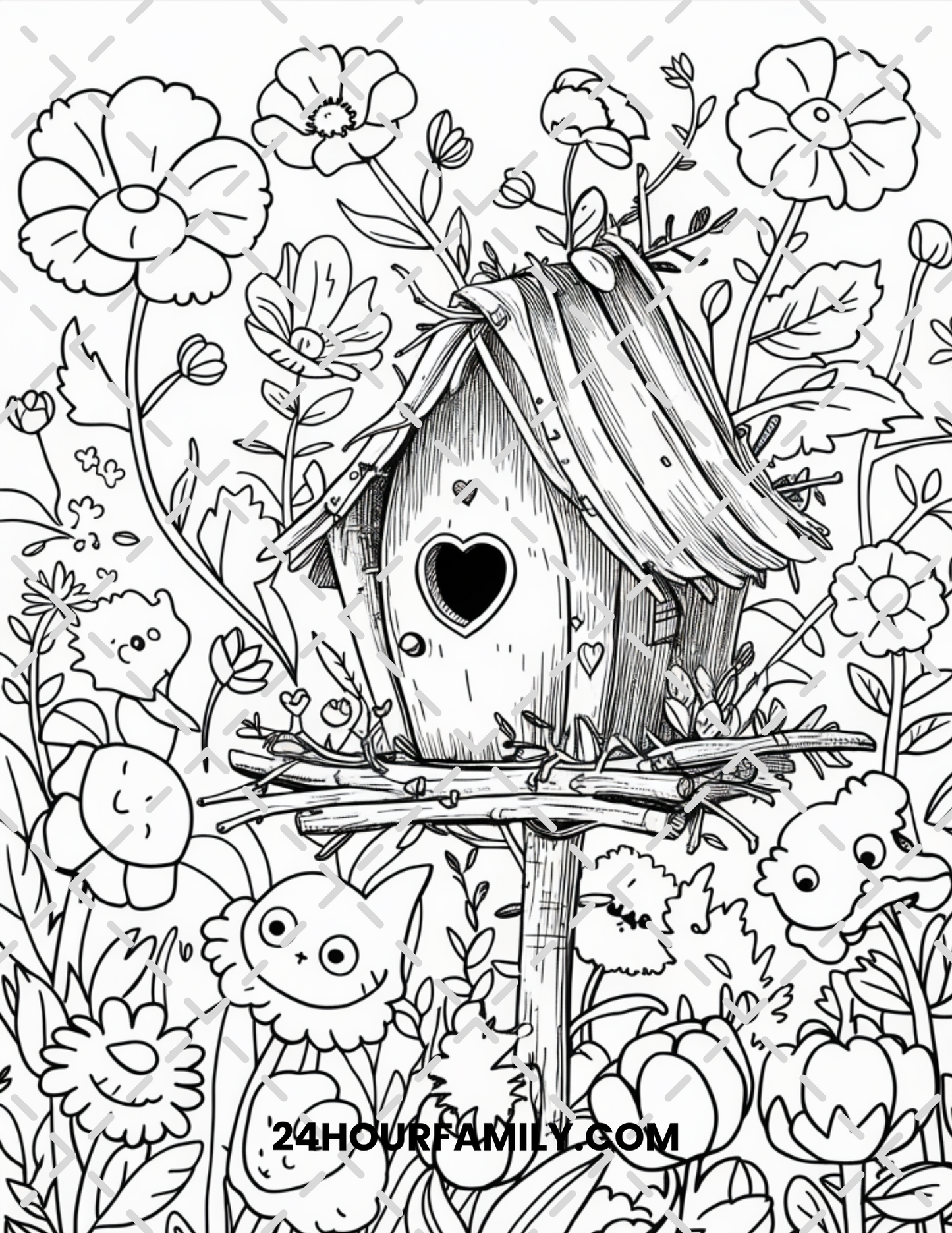 birdhouse coloring pages