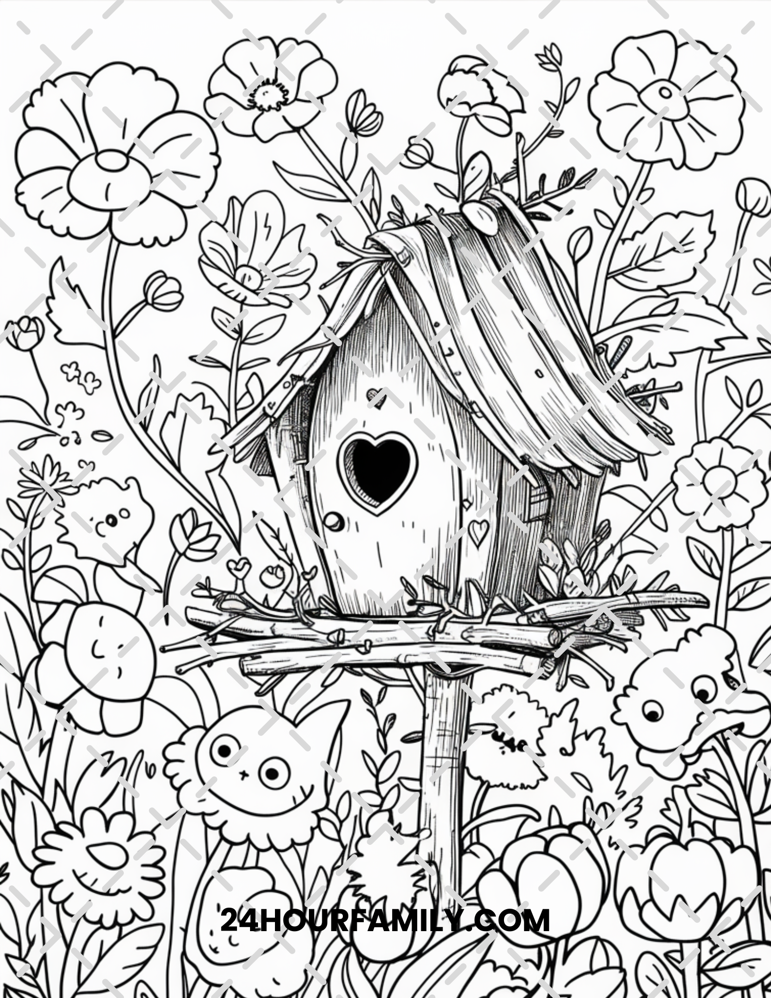 birdhouse coloring pages