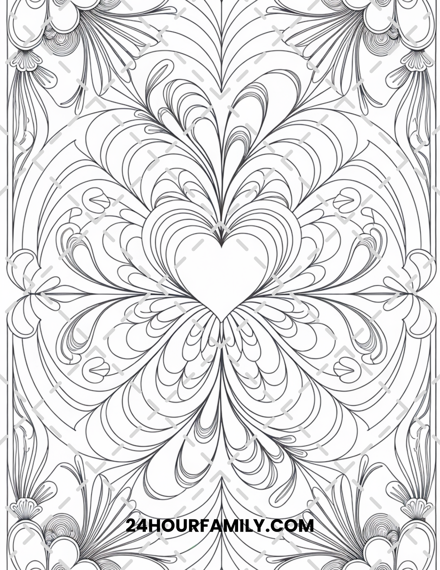 heart mandala coloring pages