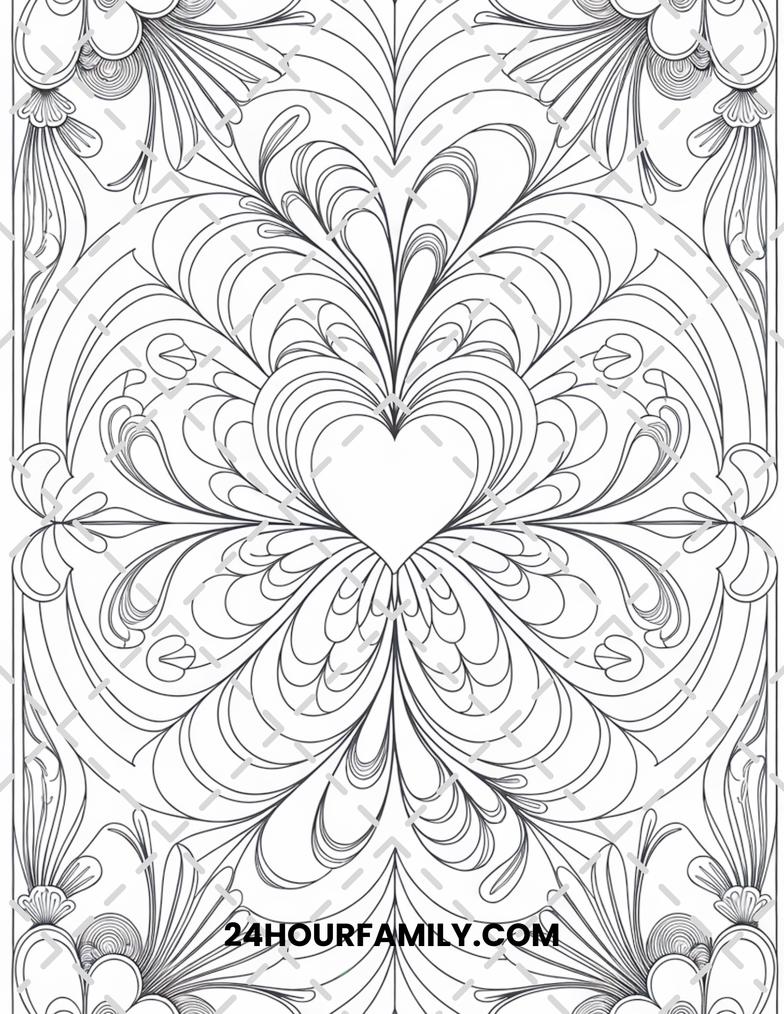 heart mandala coloring pages