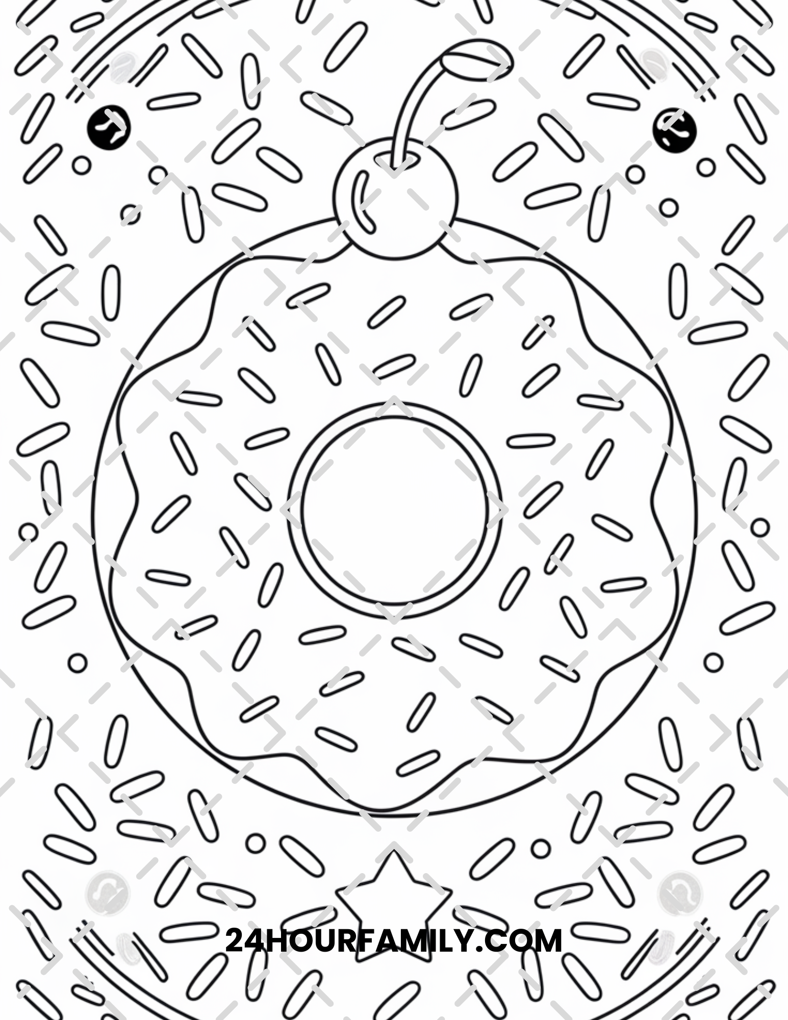 donut coloring pages