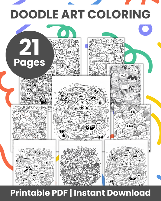 doodle art coloring pages
