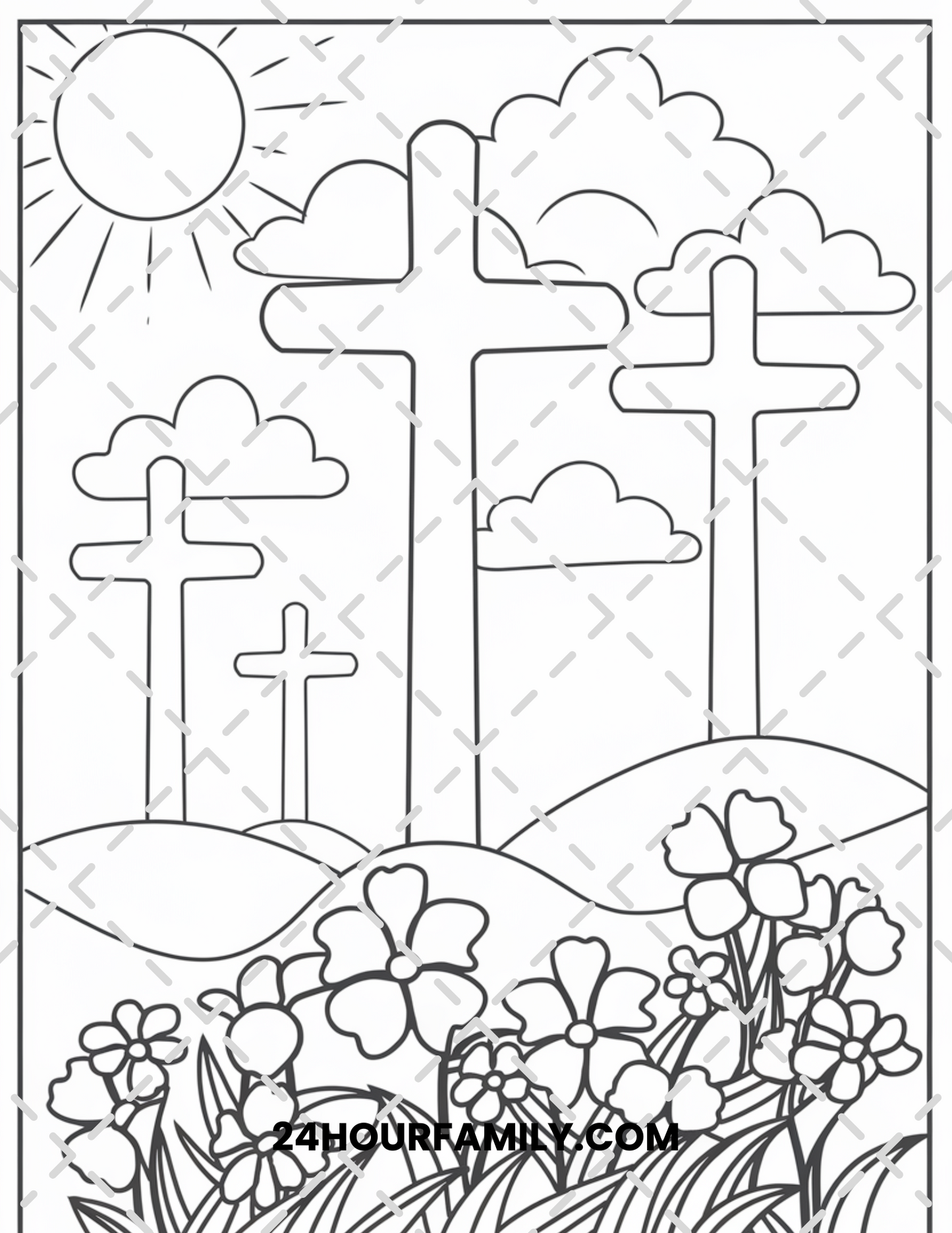 easter cross coloring pages