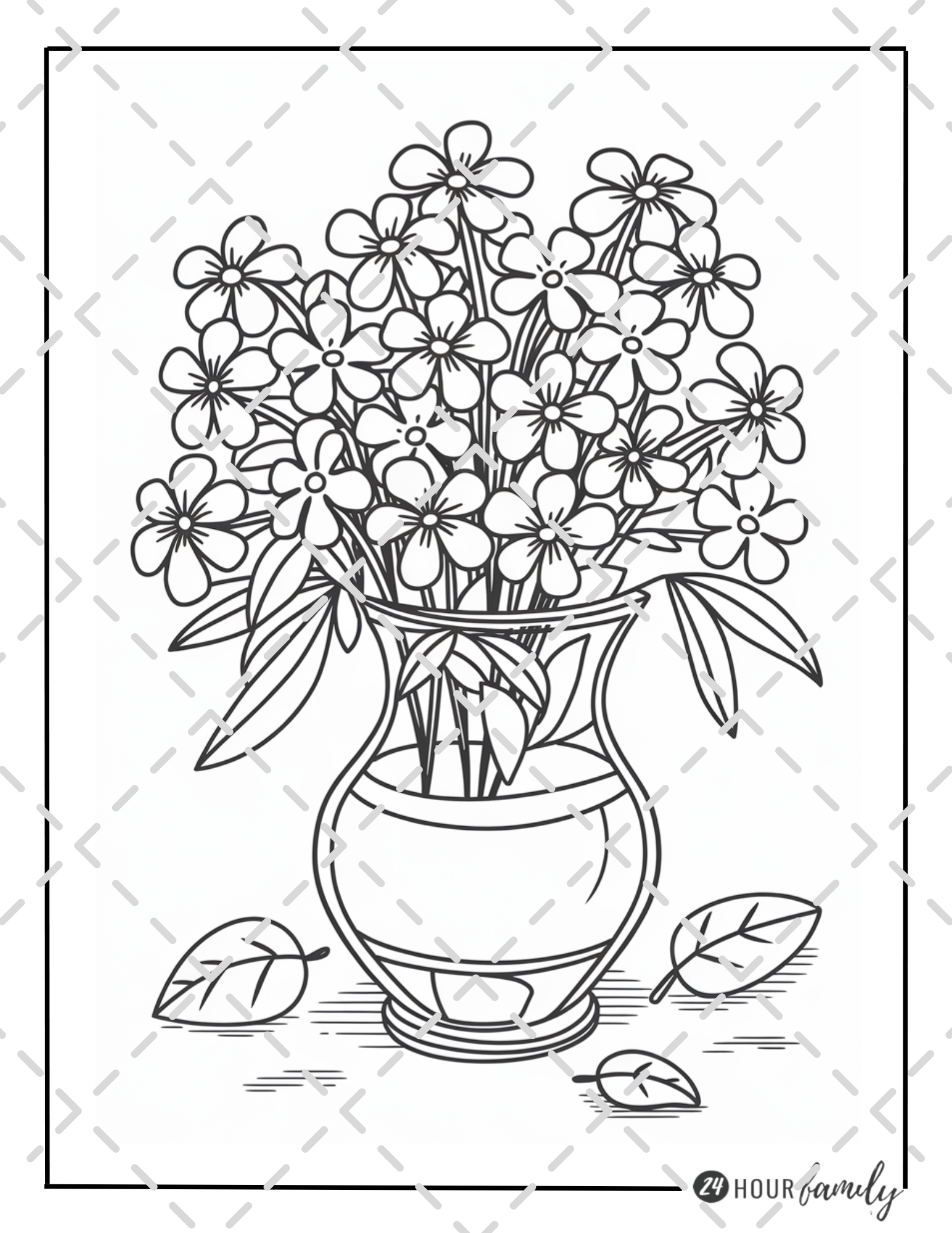 flower vase coloring pages