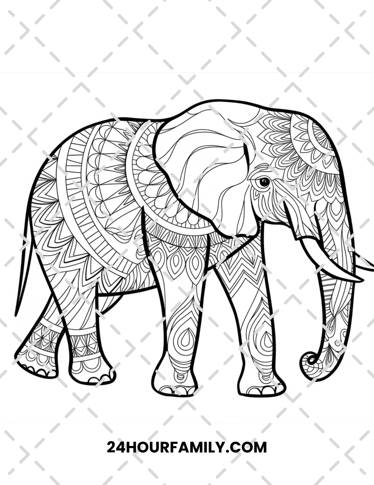 elephant mandala coloring pages