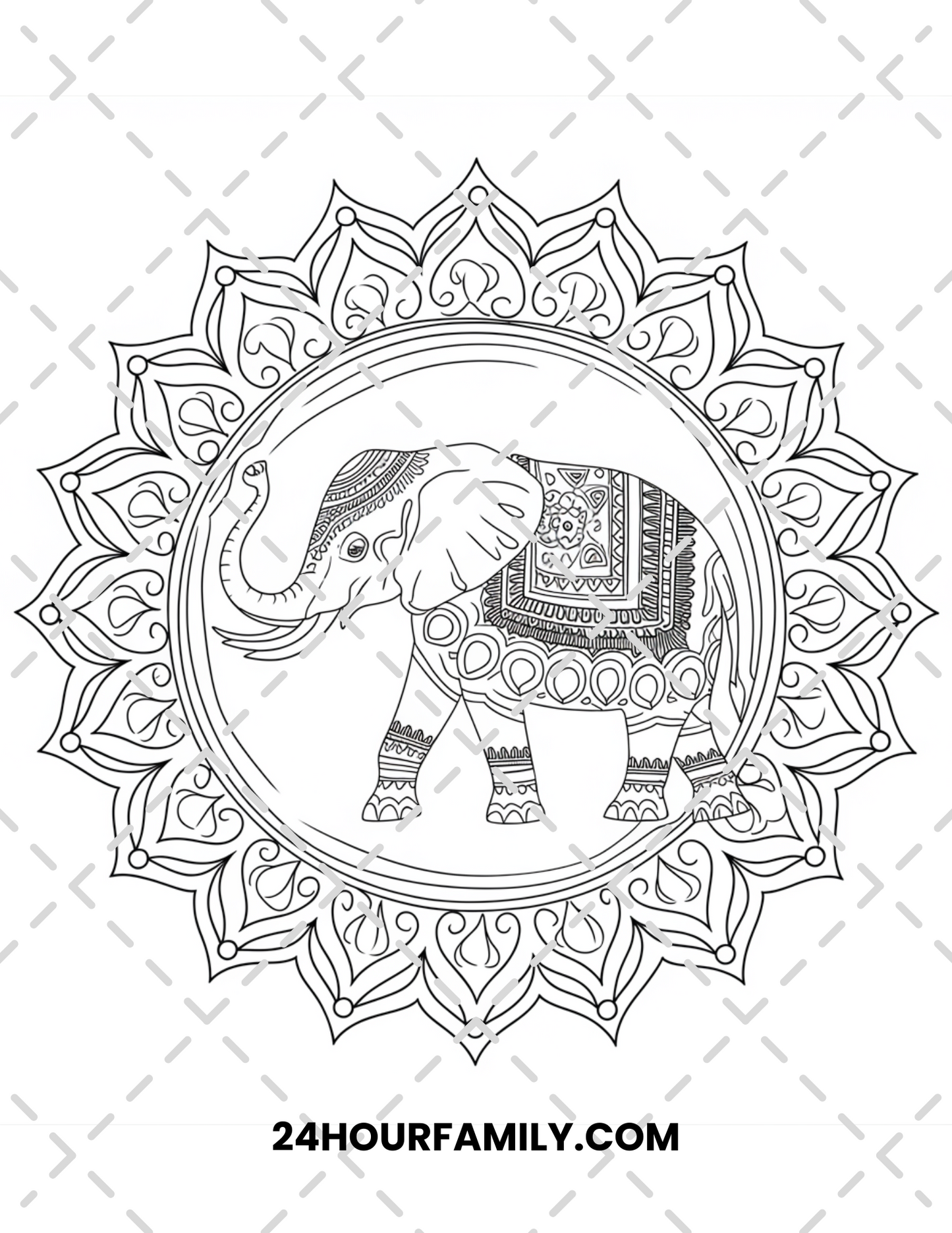 elephant mandala coloring pages