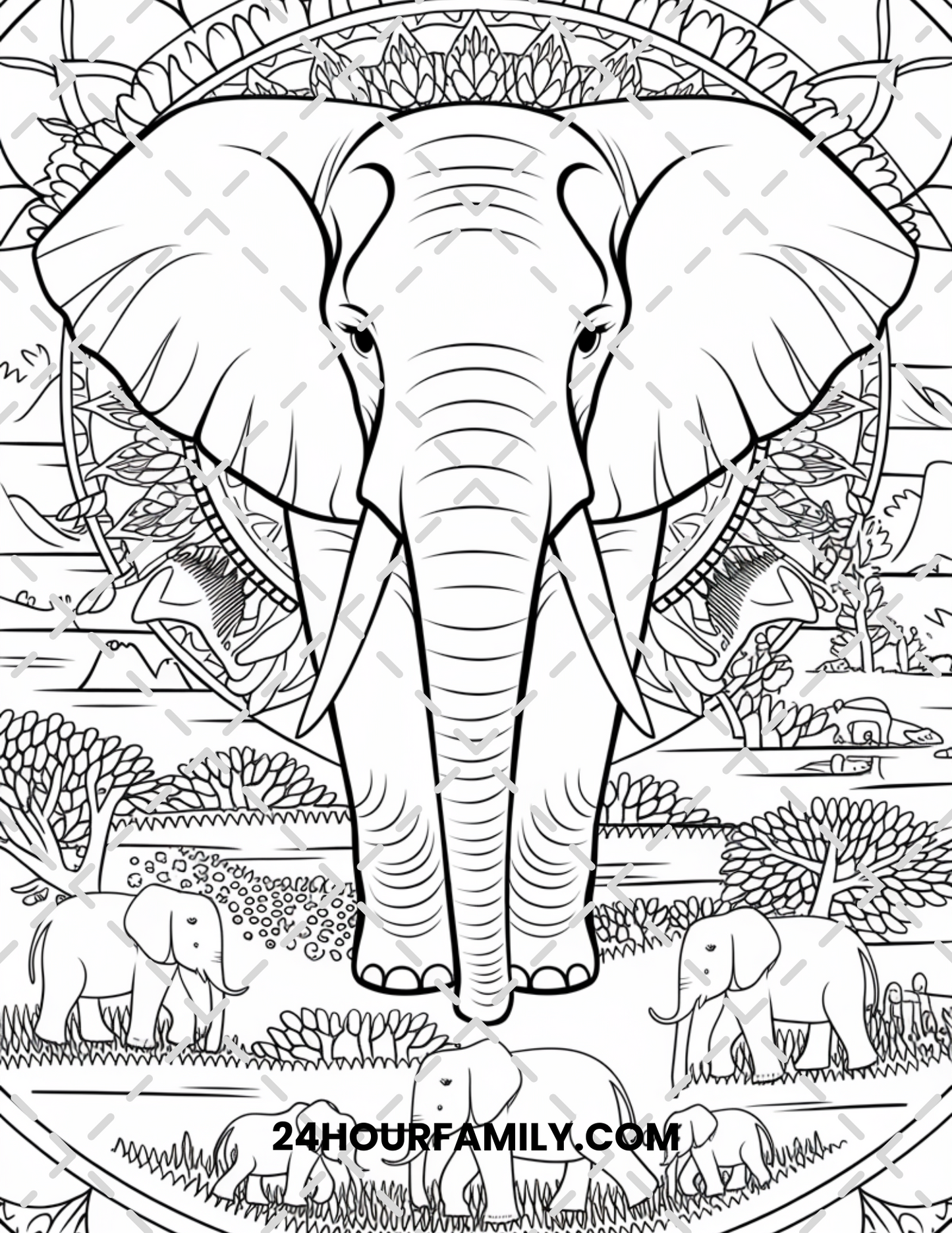 elephant mandala coloring pages