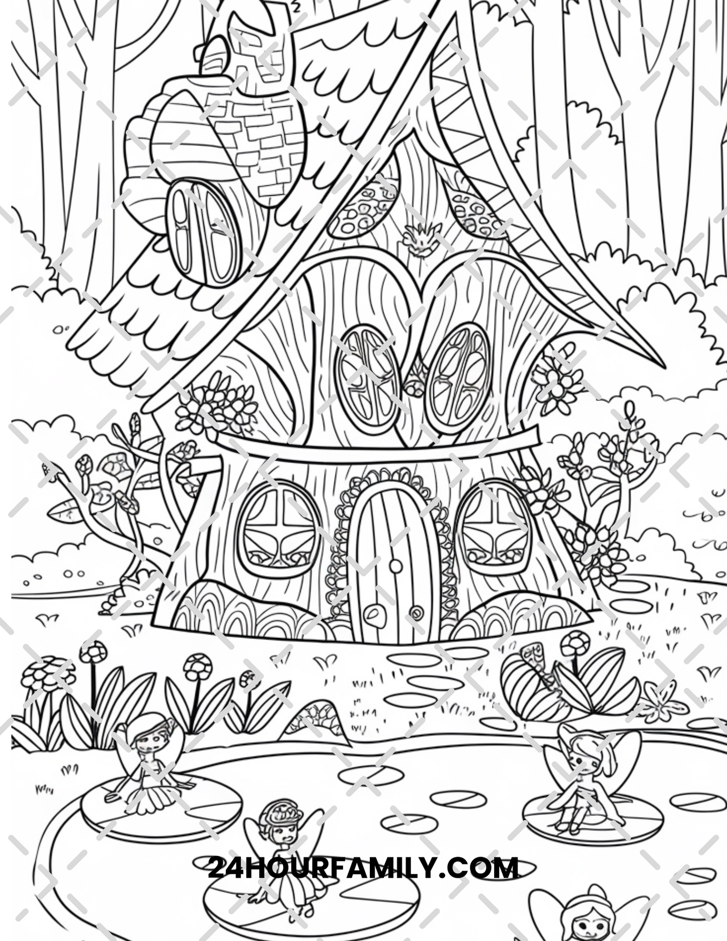 fairy house coloring pages