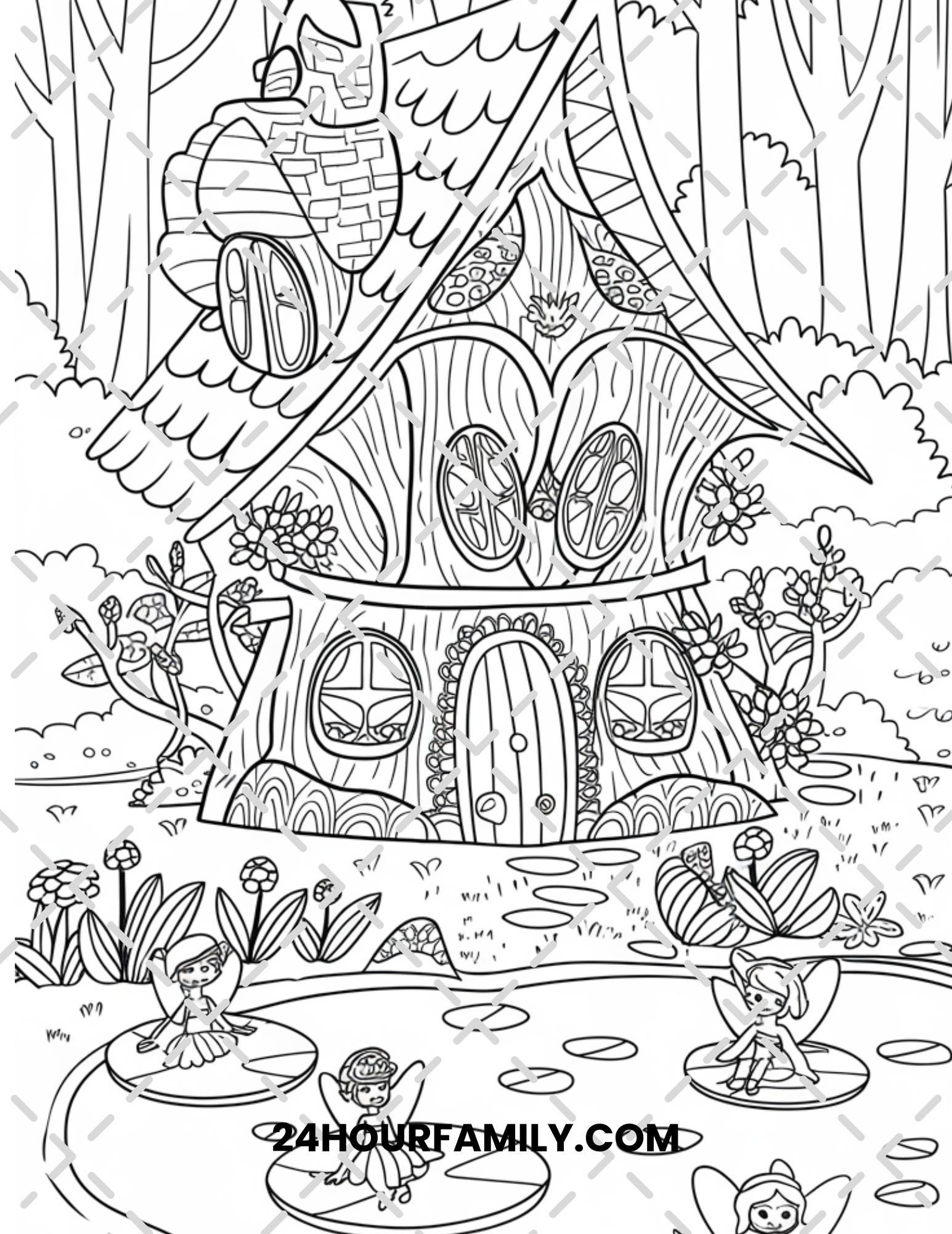 fairy house coloring pages