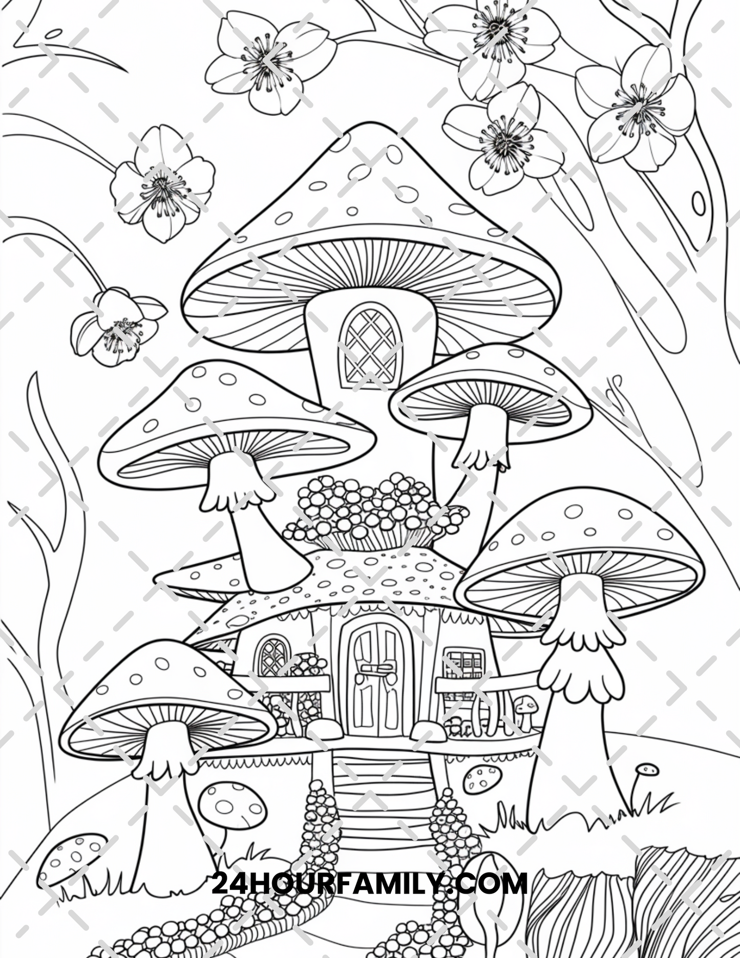 fairy house coloring pages