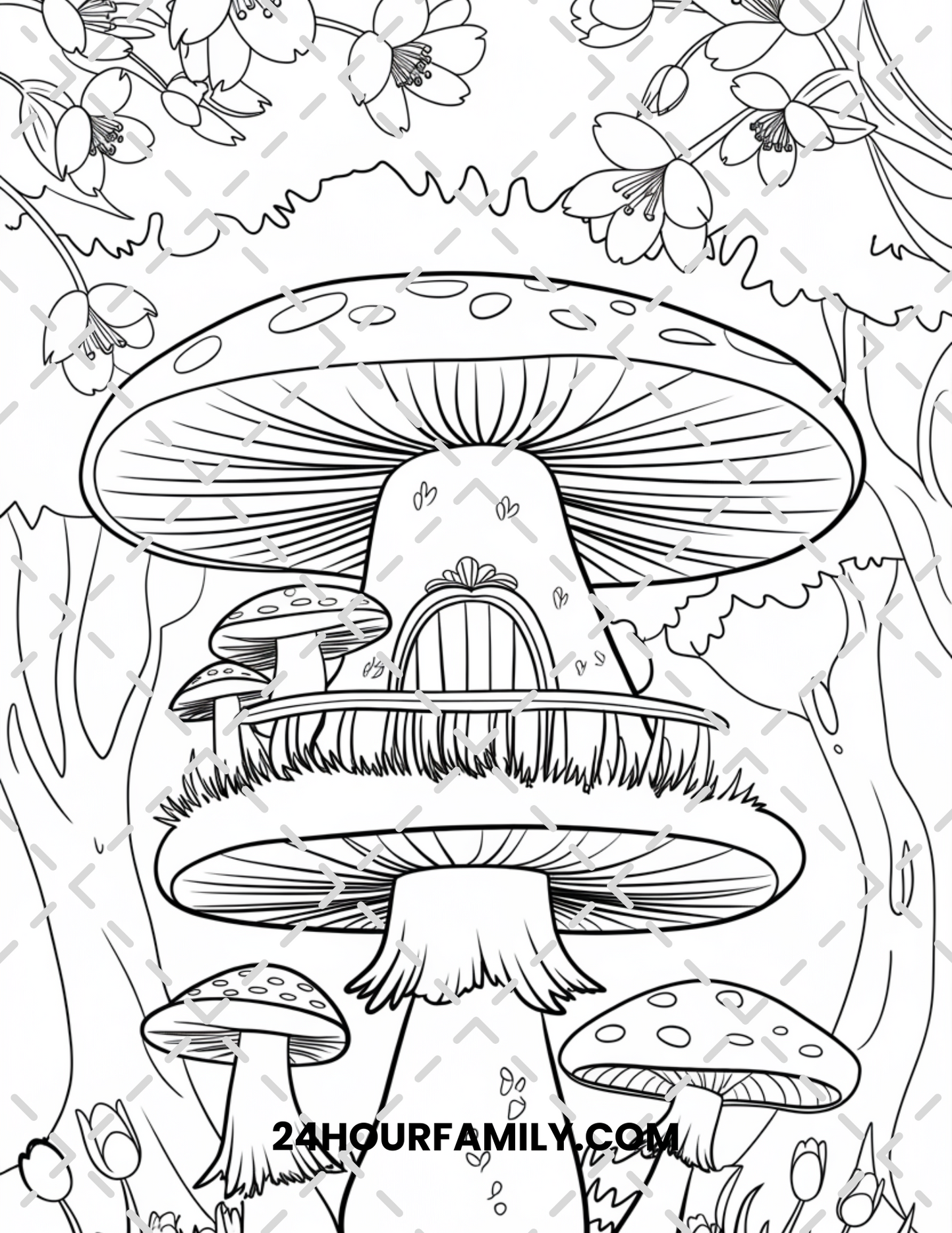 fairy house coloring pages