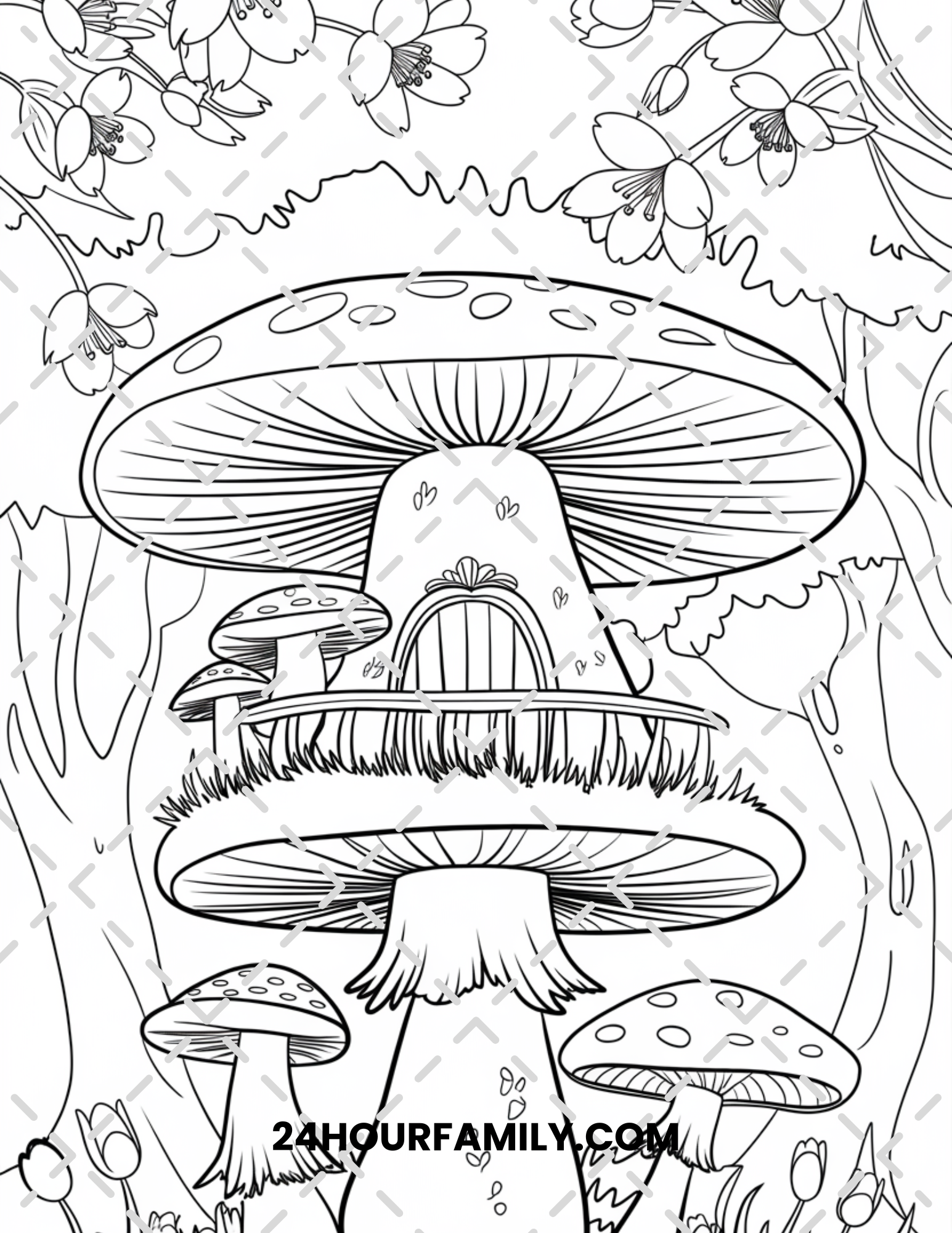 fairy house coloring pages