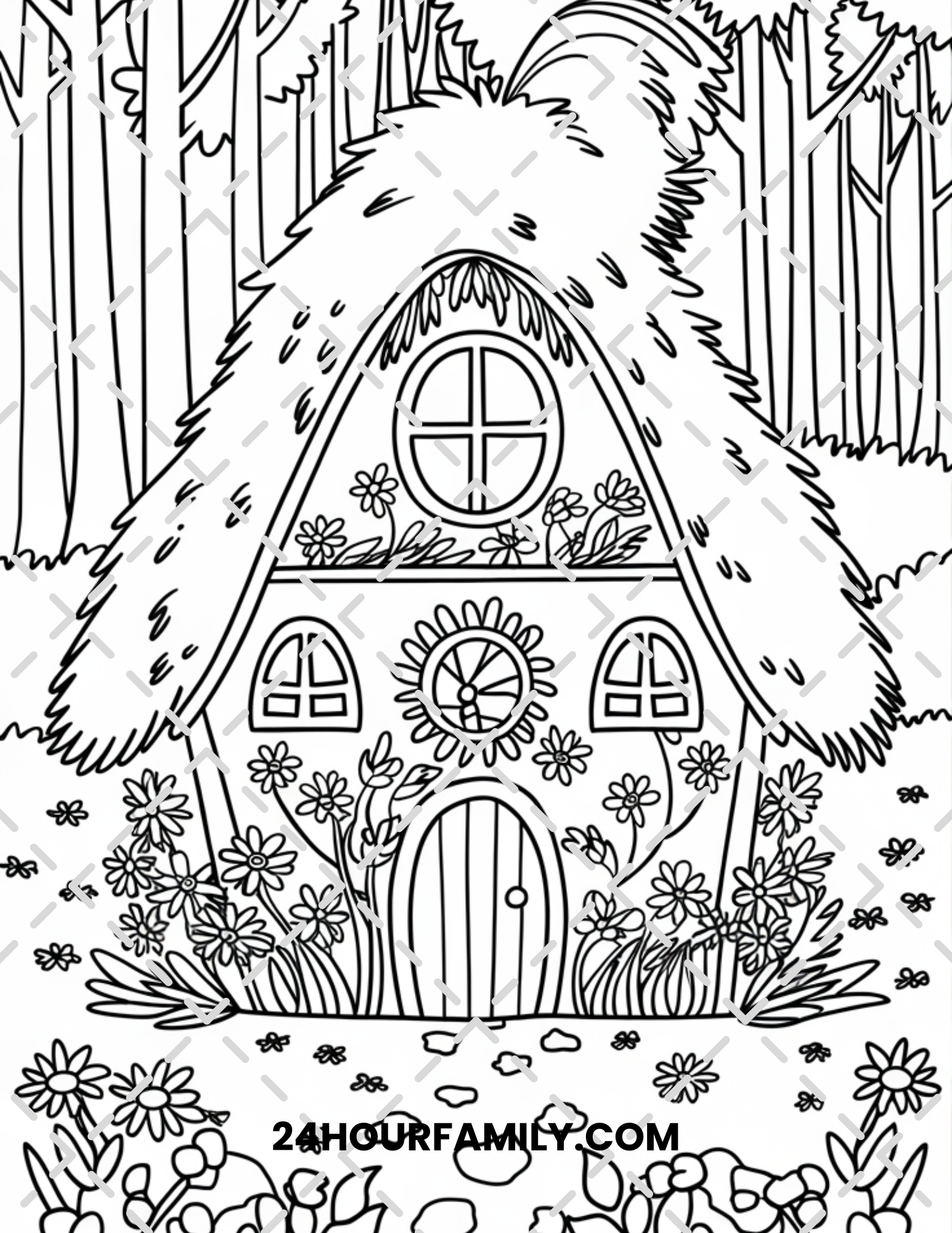 fairy house coloring pages