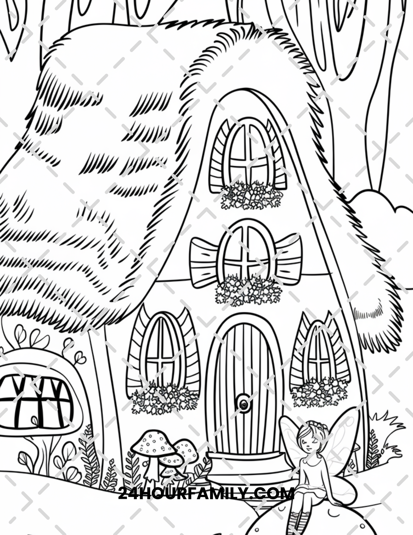 fairy house coloring pages