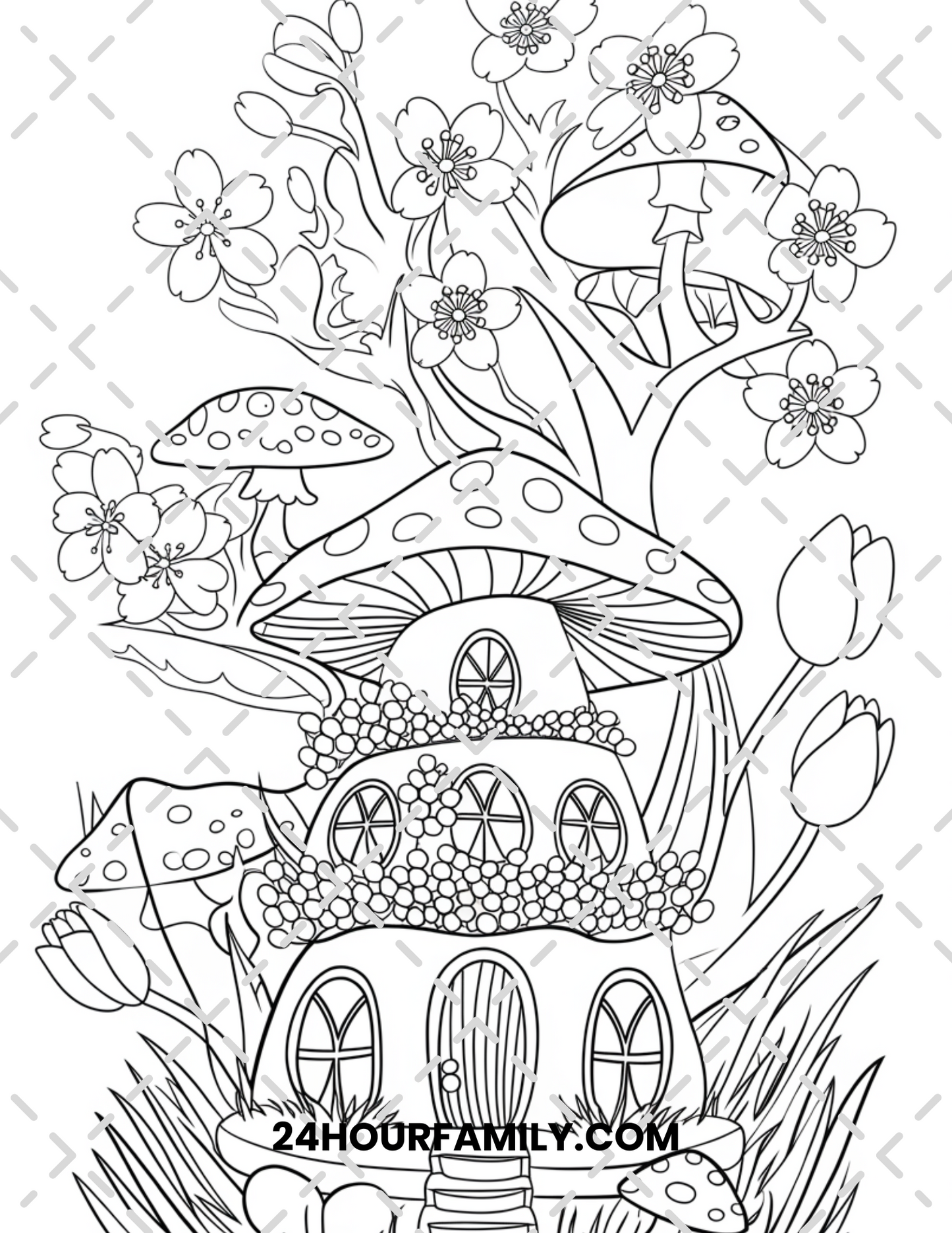 fairy house coloring pages