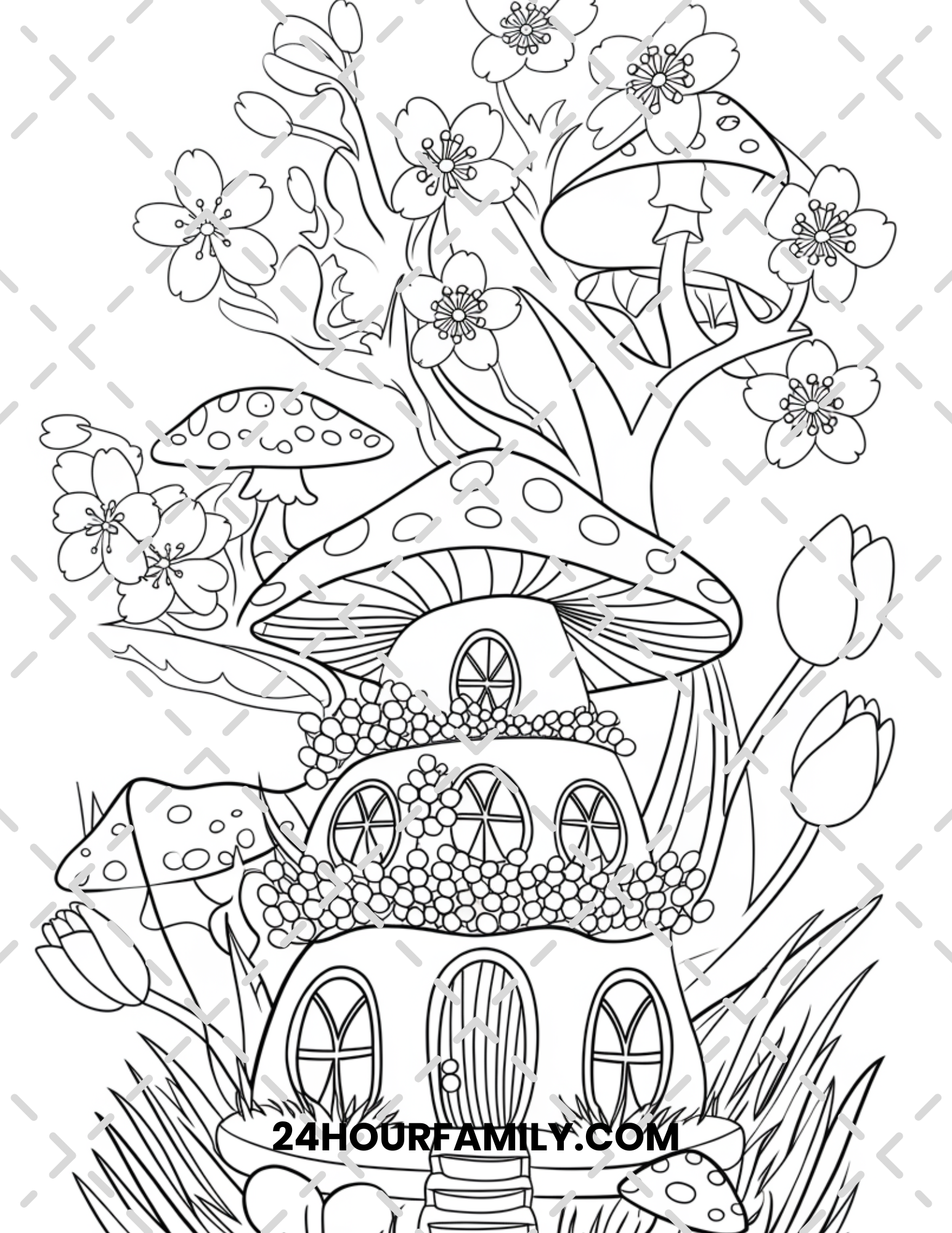 fairy house coloring pages