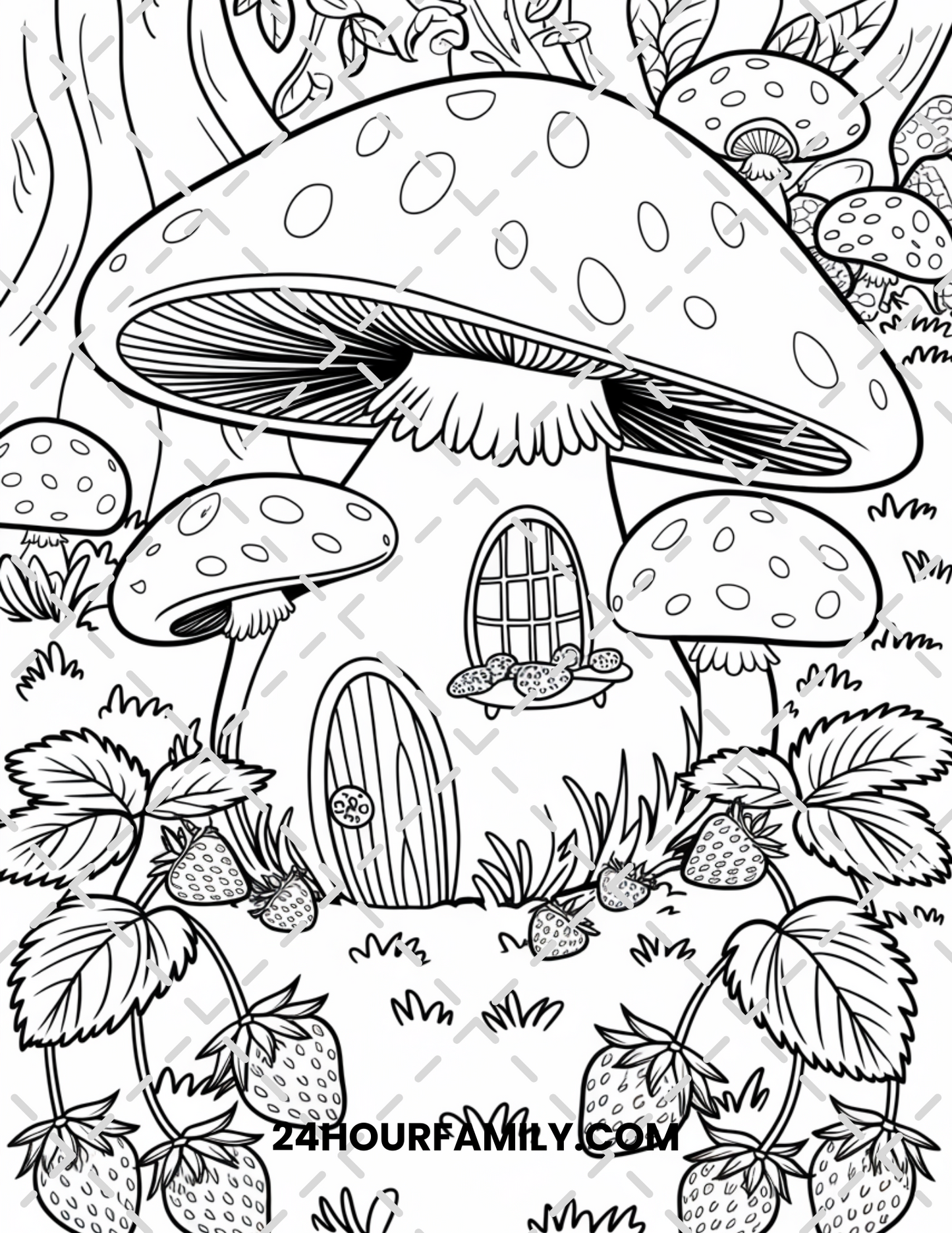 fairy house coloring pages