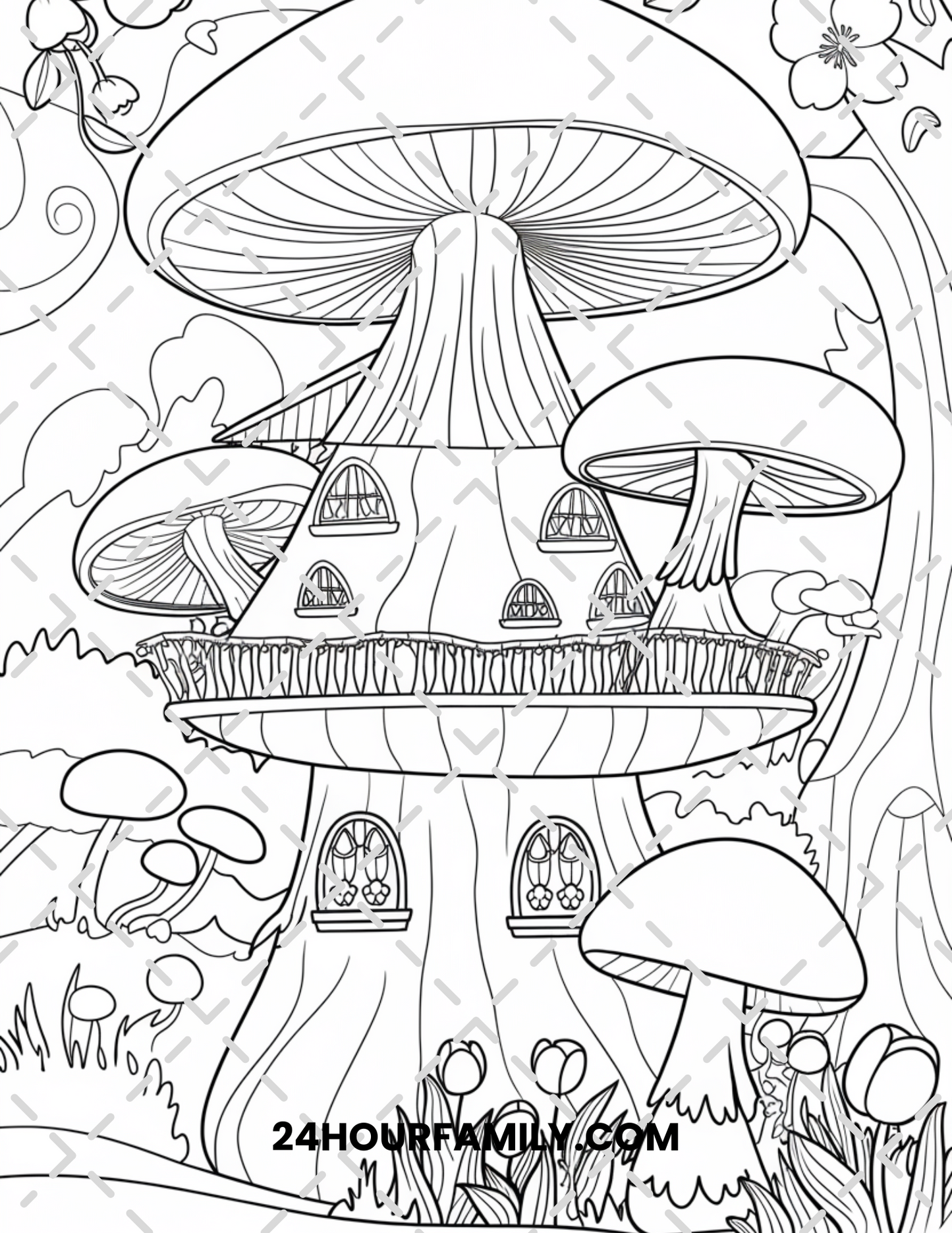 fairy house coloring pages