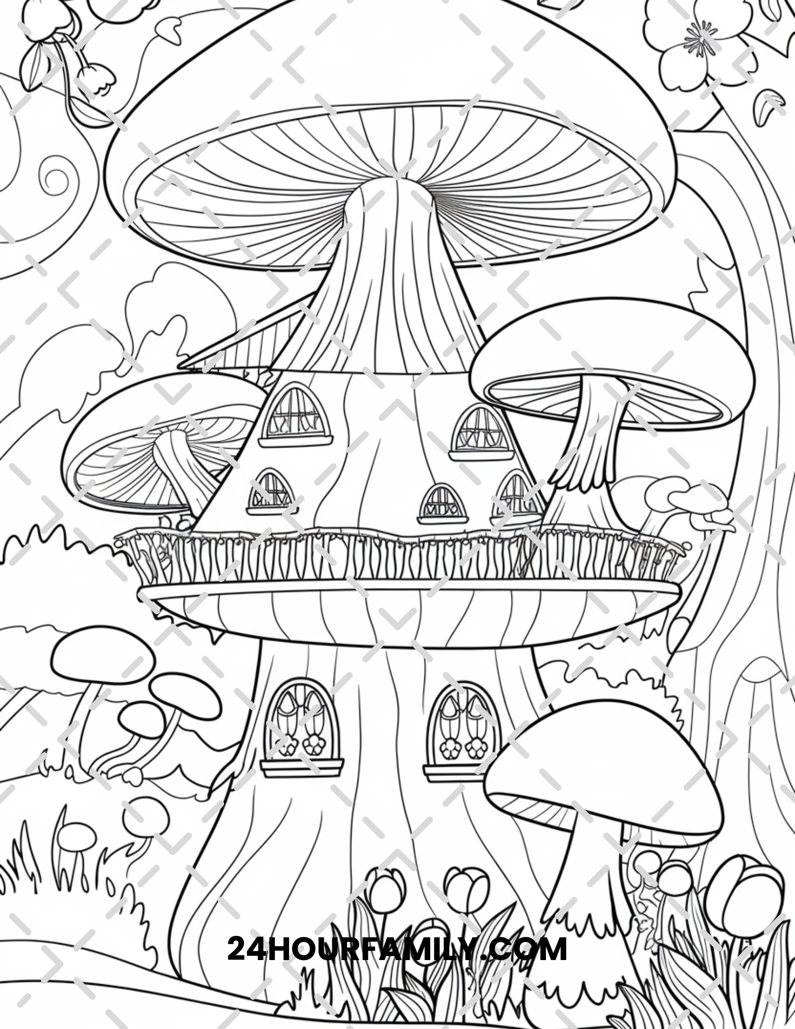 fairy house coloring pages