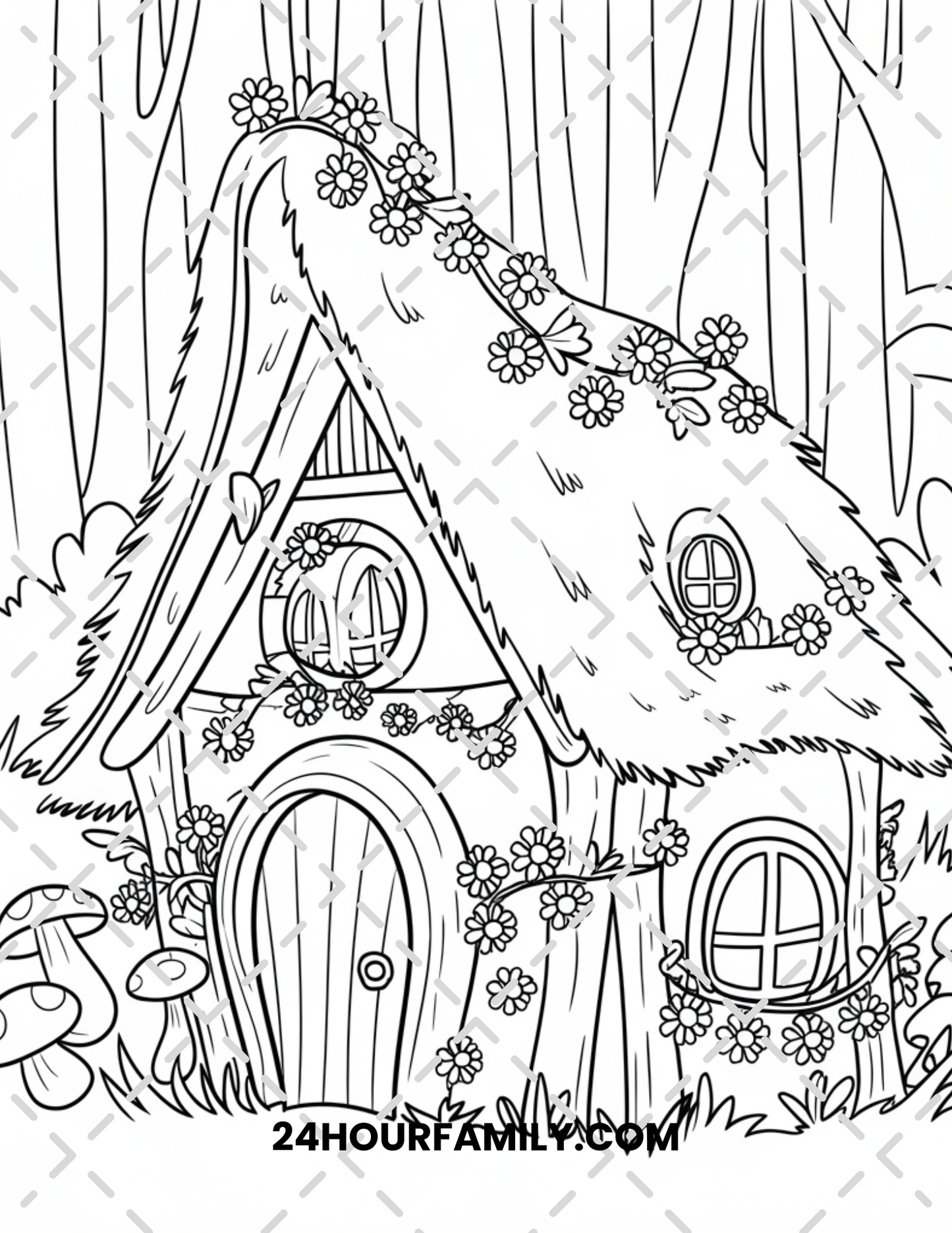 fairy house coloring pages
