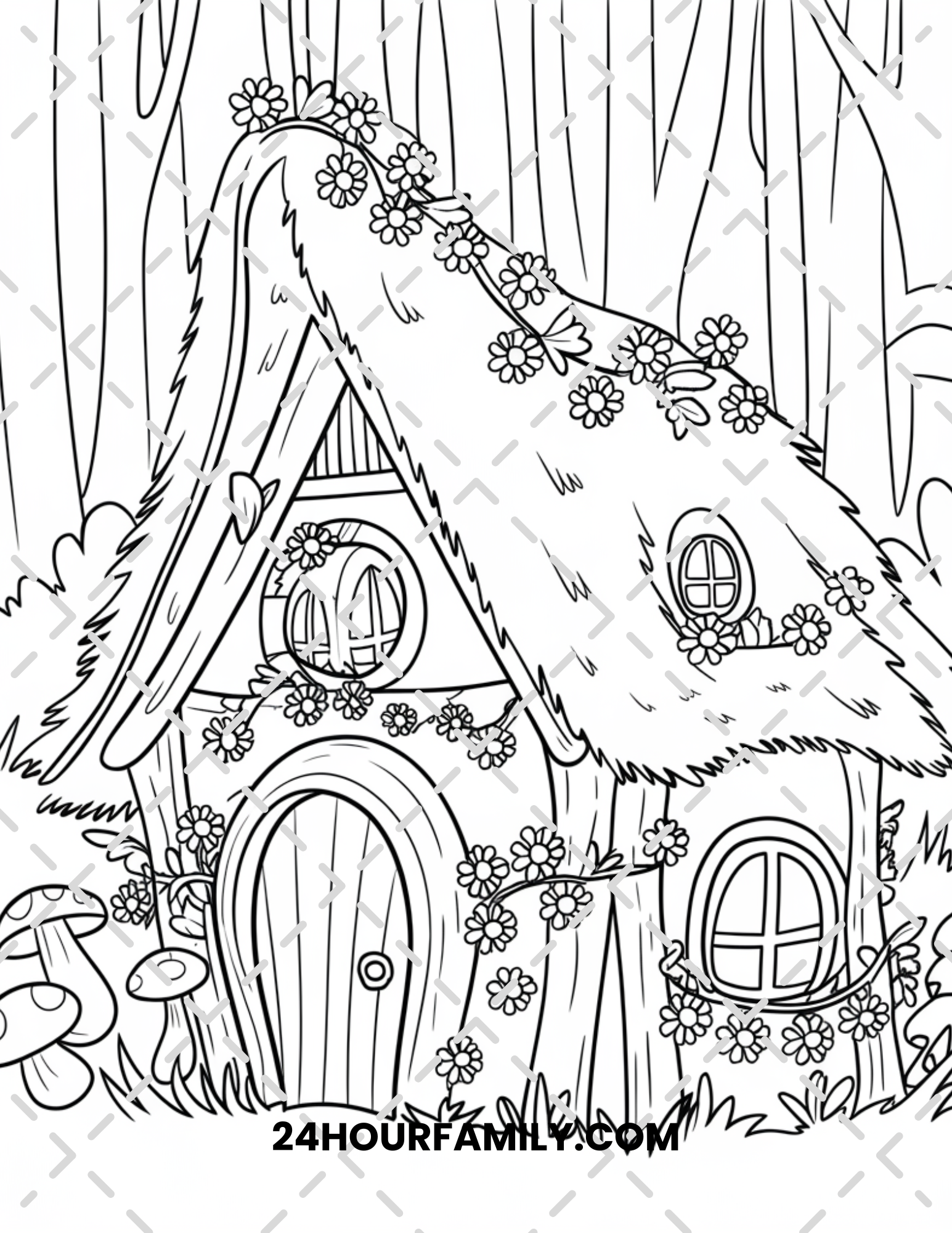fairy house coloring pages