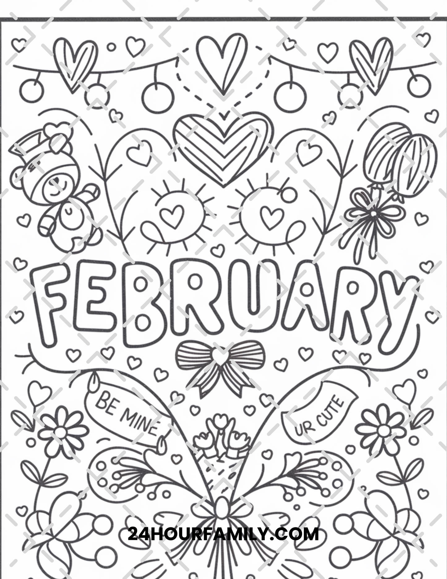 february coloring pages