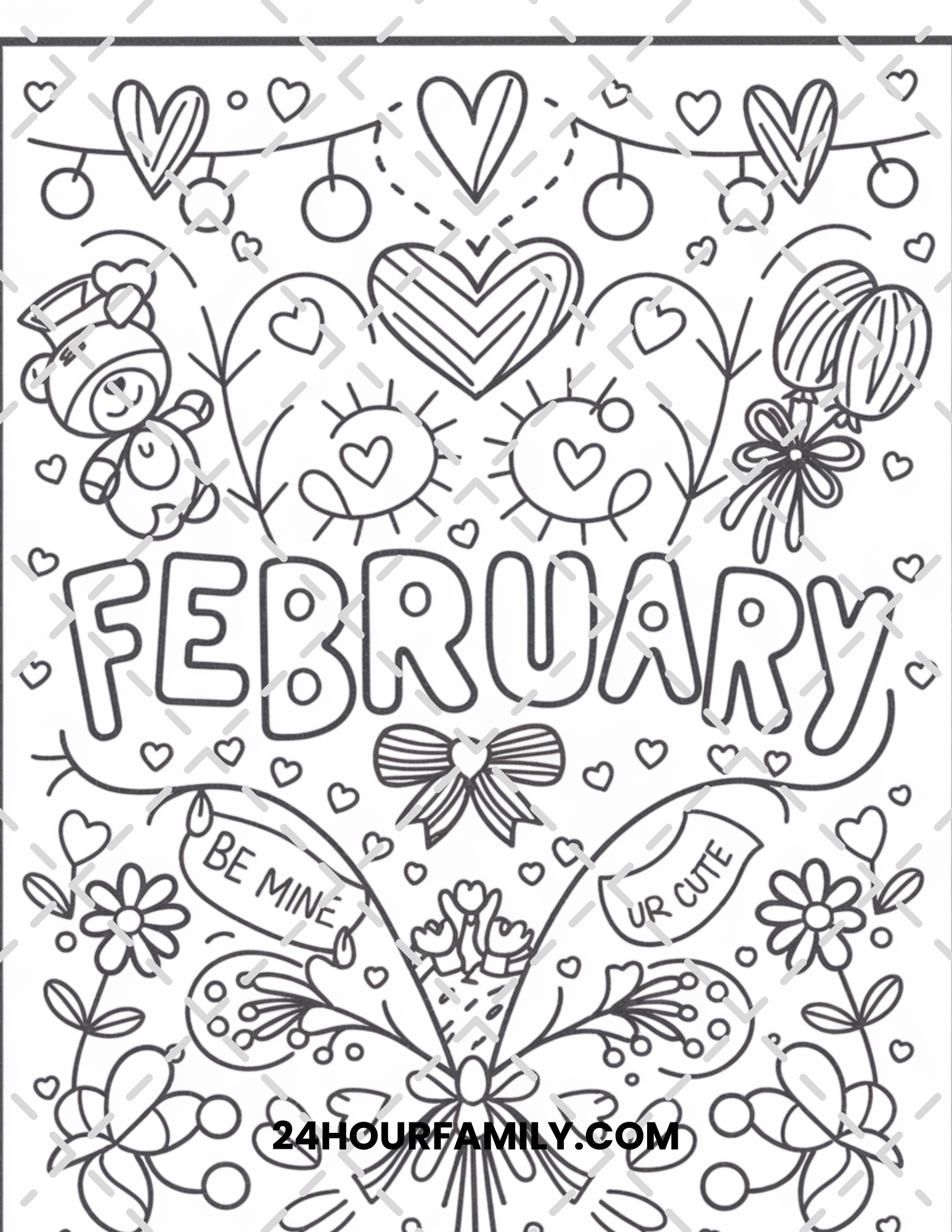 february coloring pages