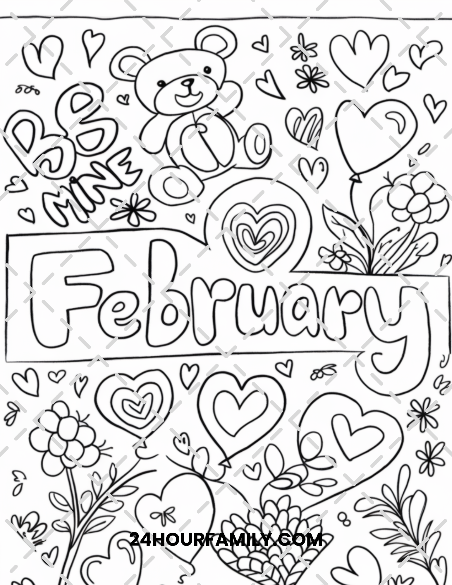 february coloring pages