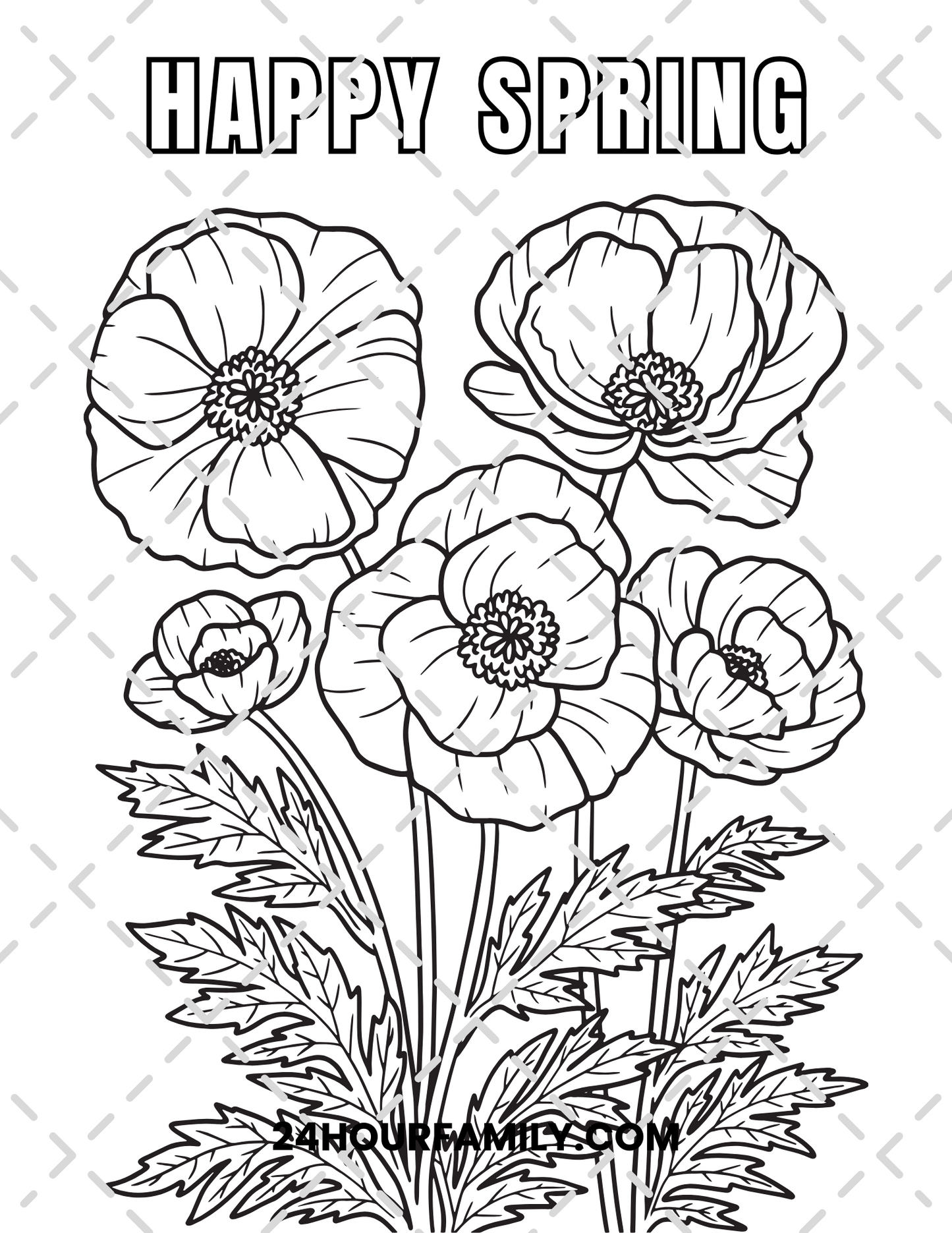 spring flower coloring pages