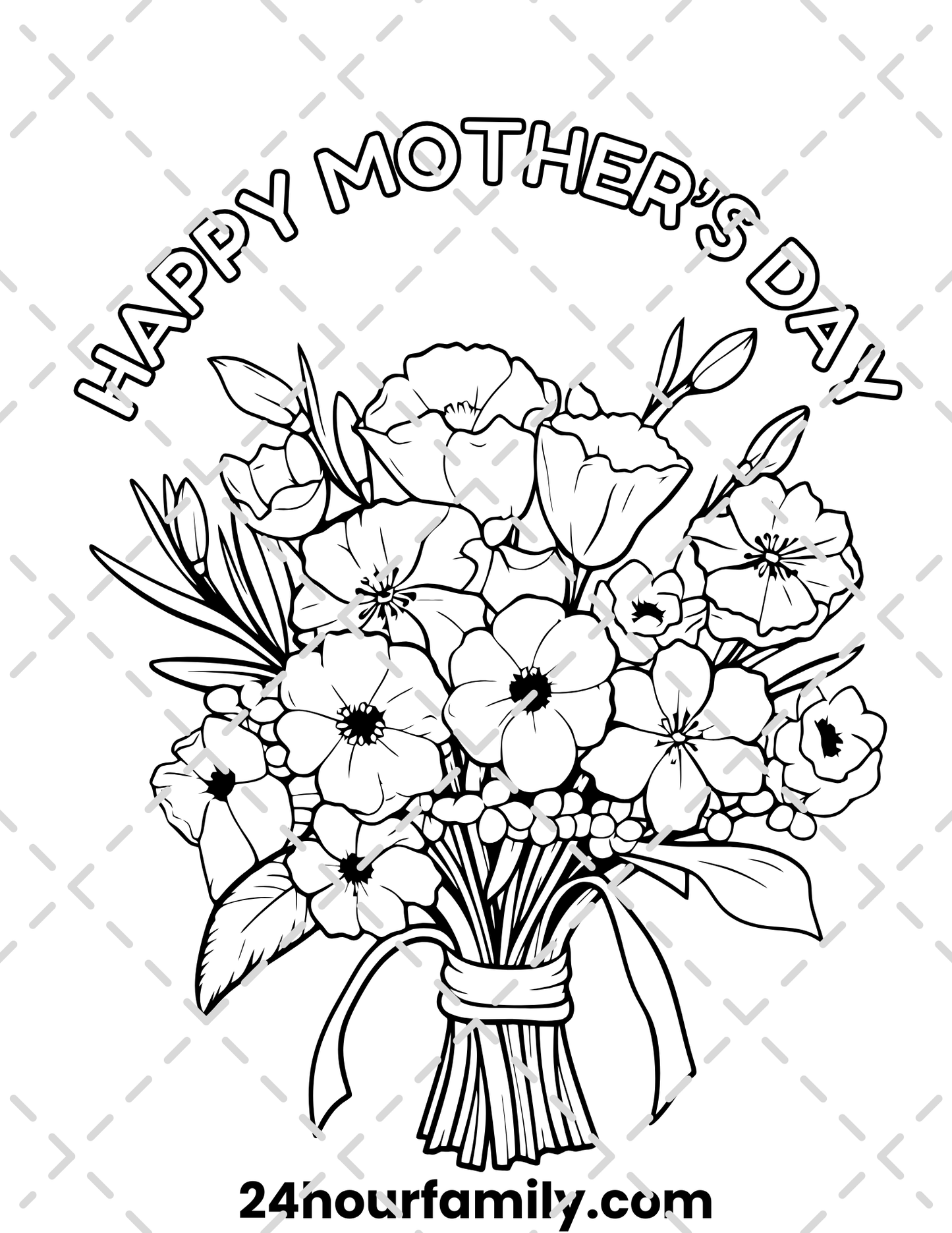 mothers day bouquet coloring pages