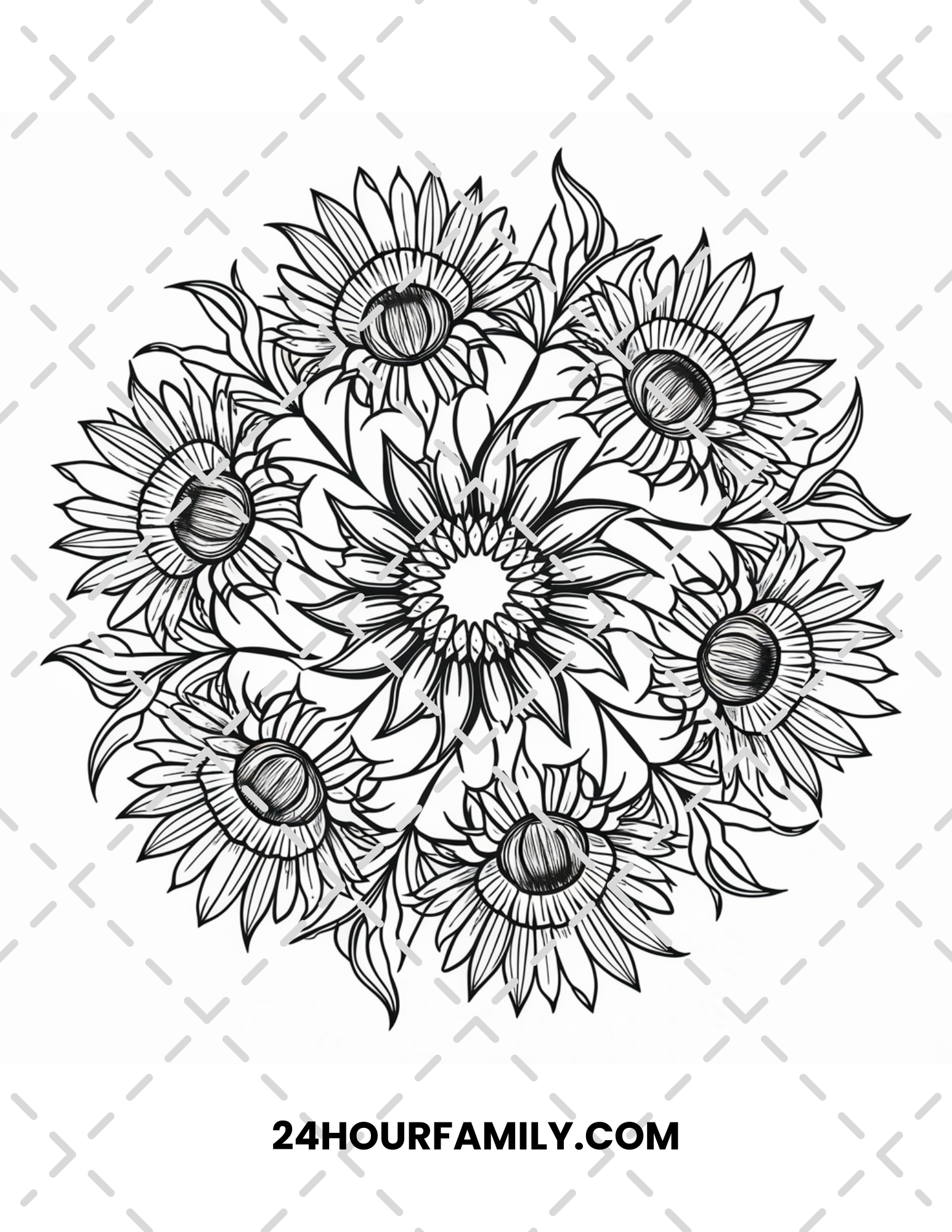 sunflower coloring pages for adult