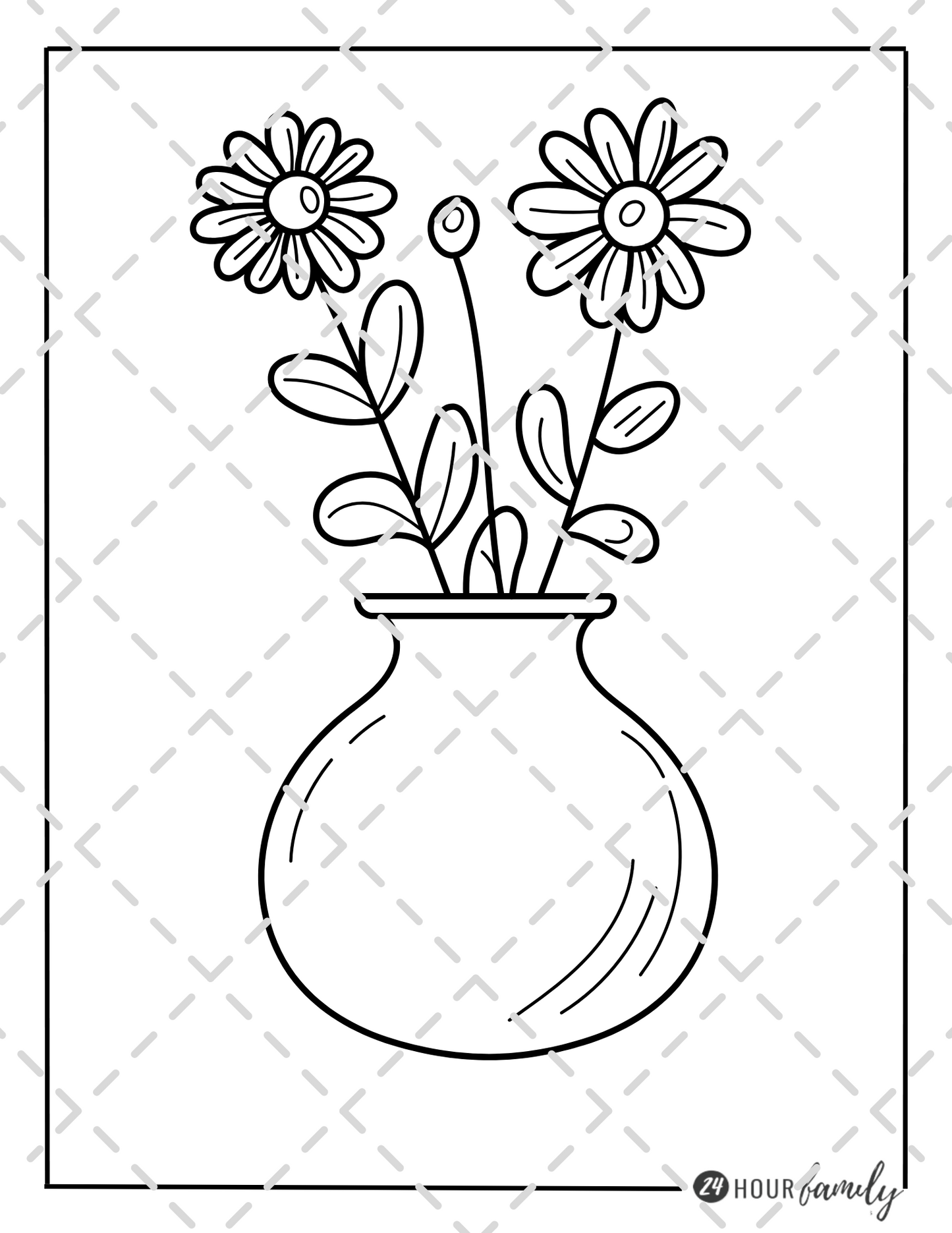 flower vase coloring pages