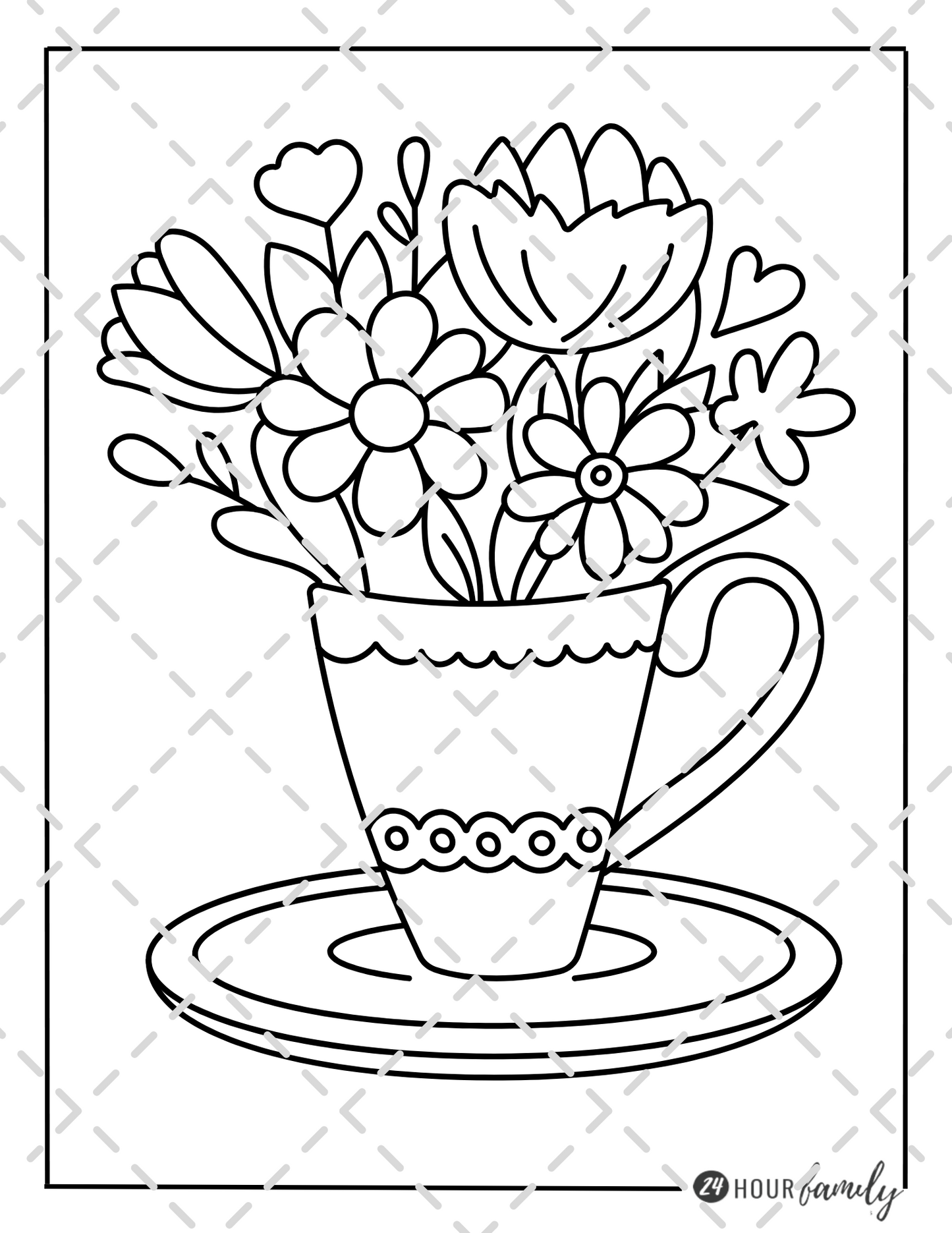 flower vase coloring pages