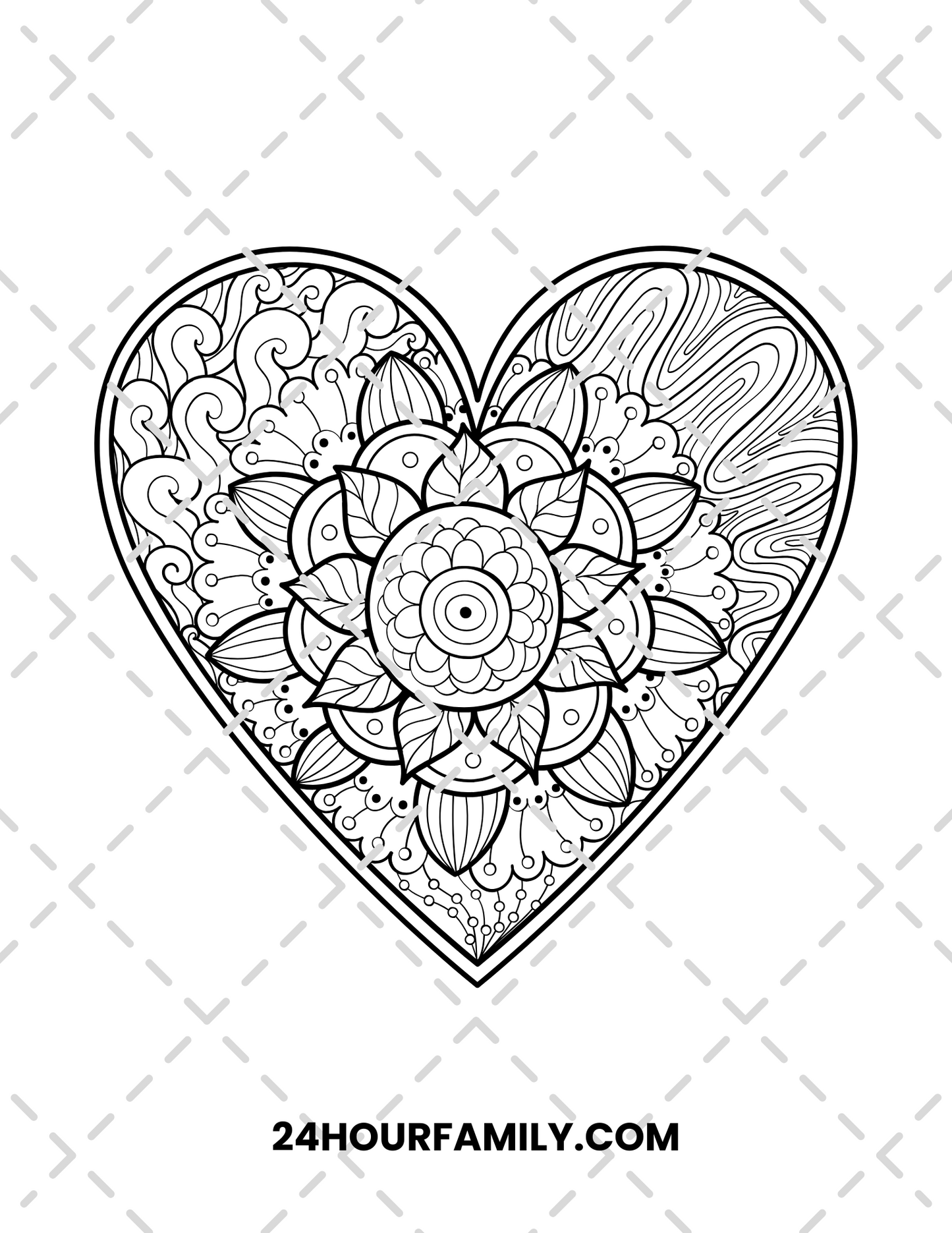 heart mandala coloring pages