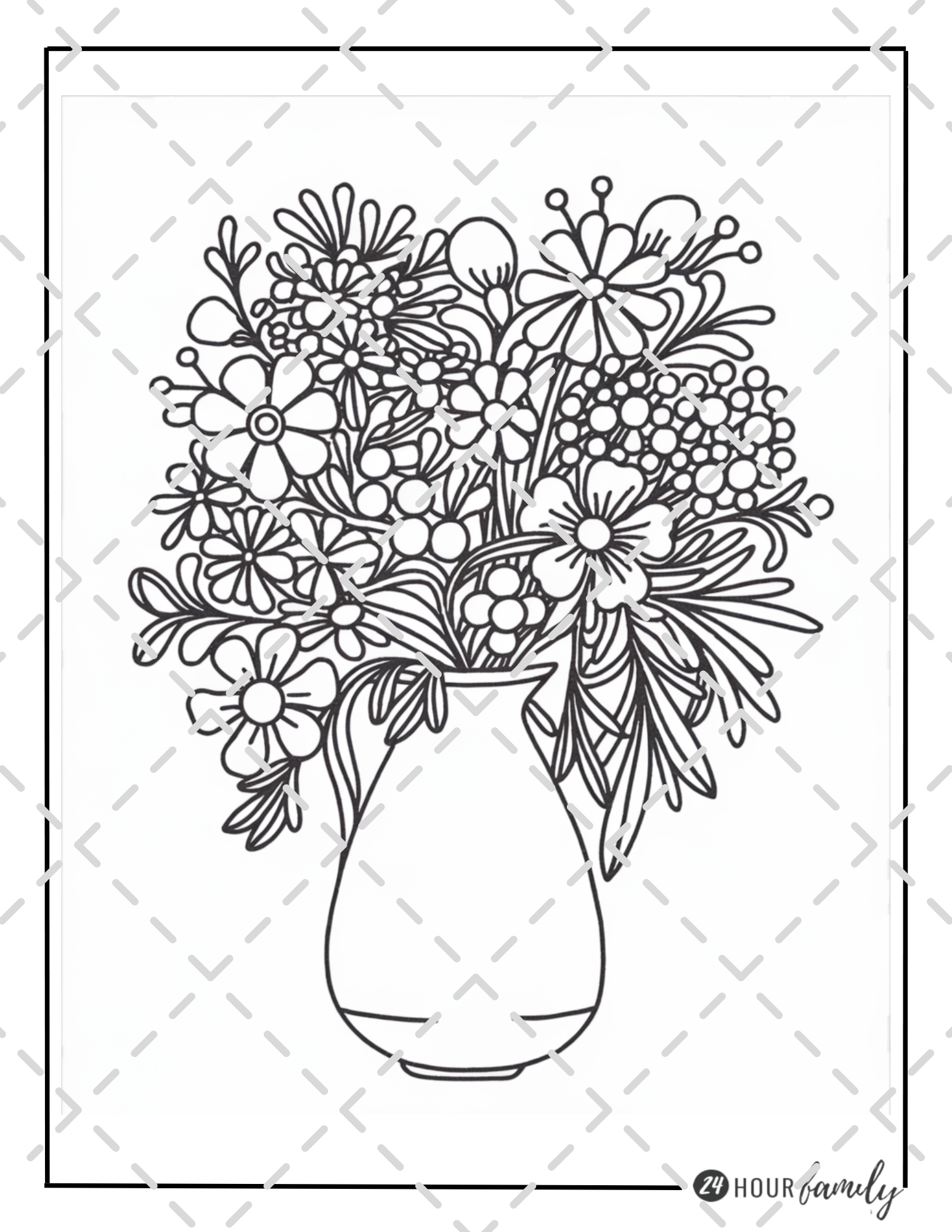 flower vase coloring pages