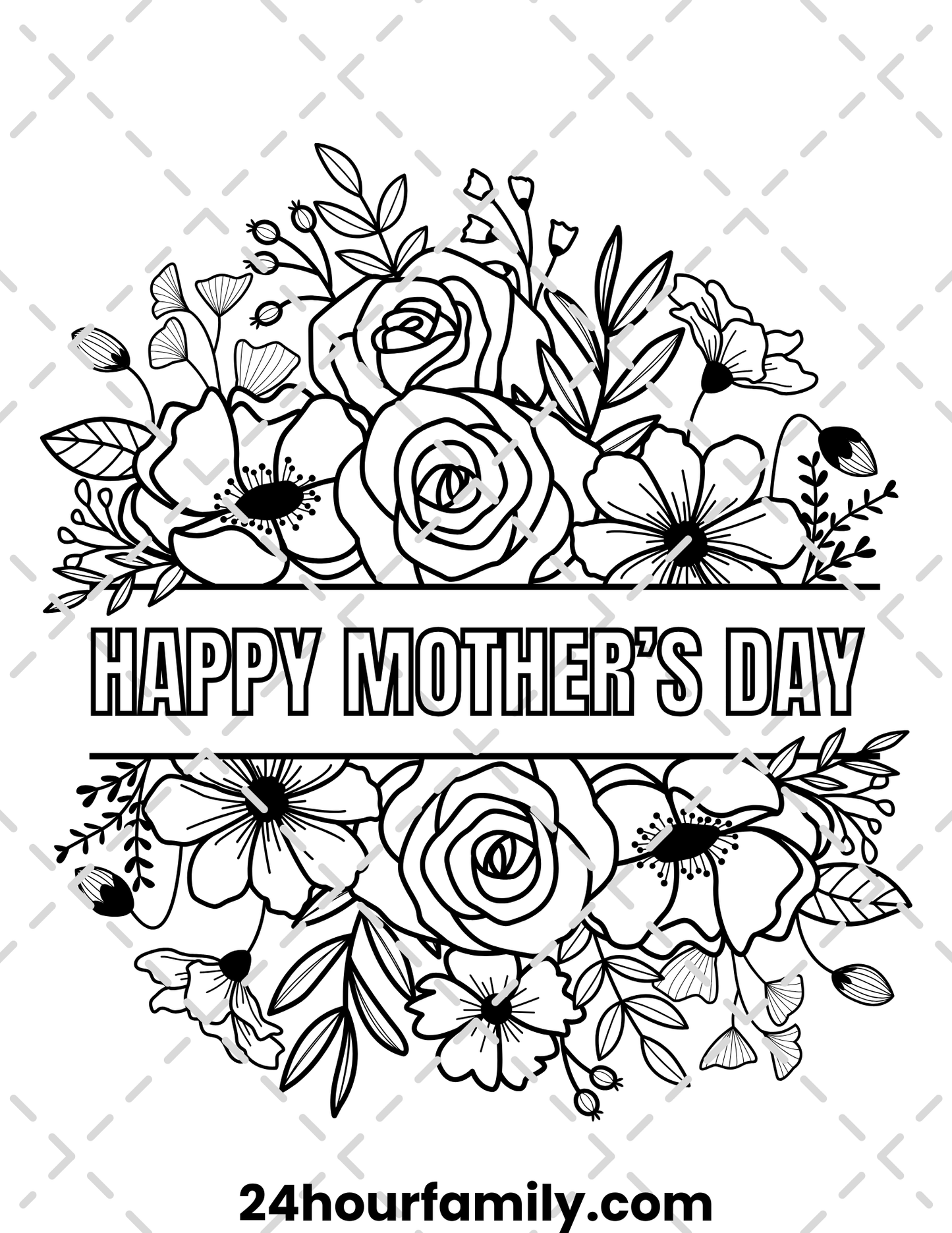 mothers day flowers coloring pages