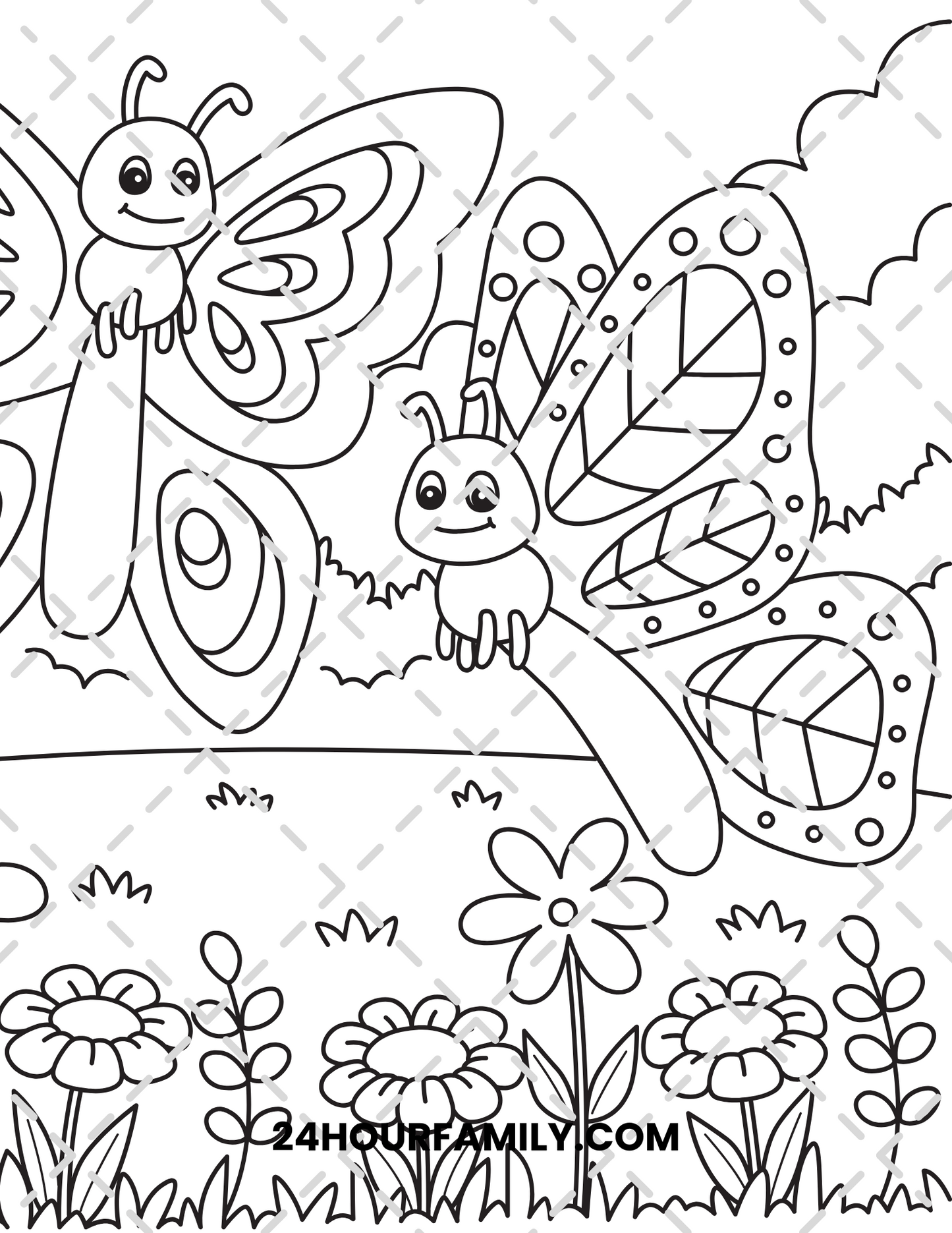 butterfly and flowers