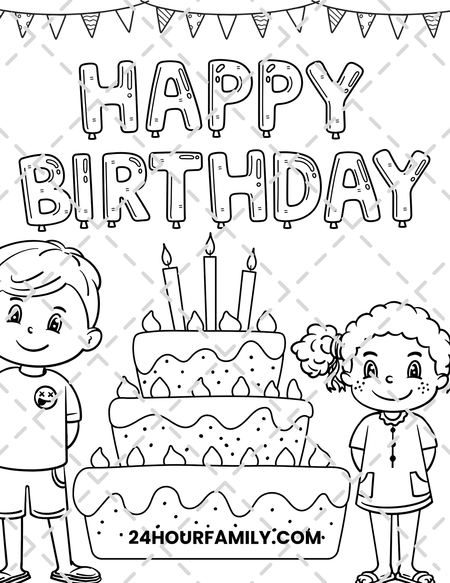 happy birthday coloring pages