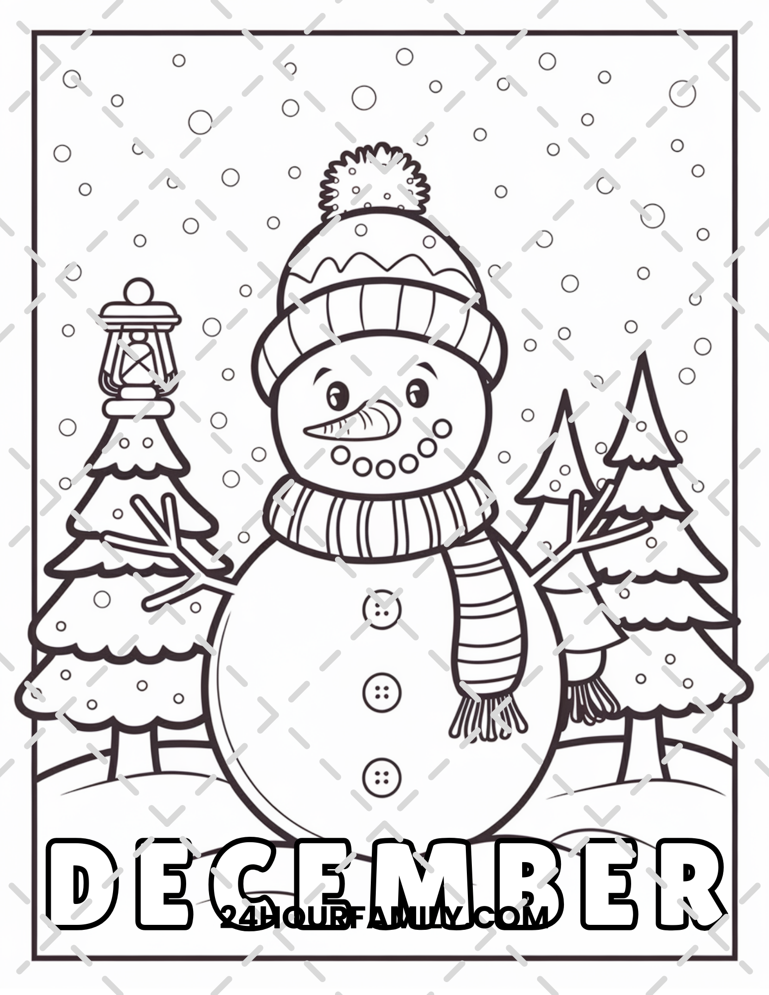 december coloring pages
