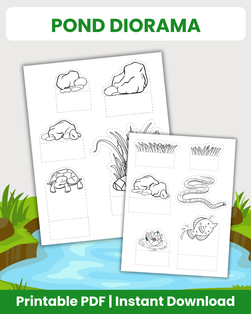 pond diorama printable crafts