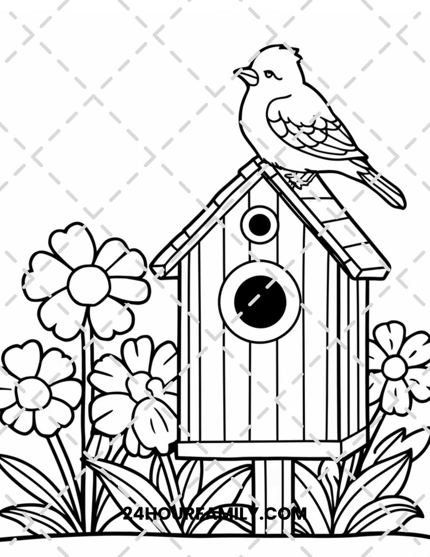 birdhouse coloring pages