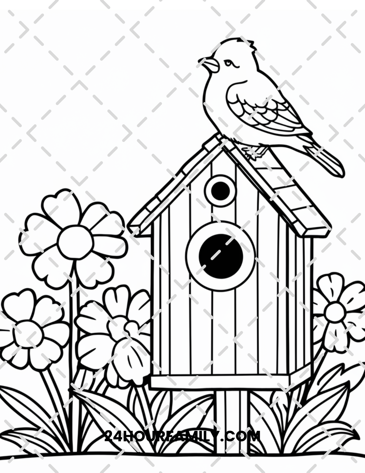 birdhouse coloring pages
