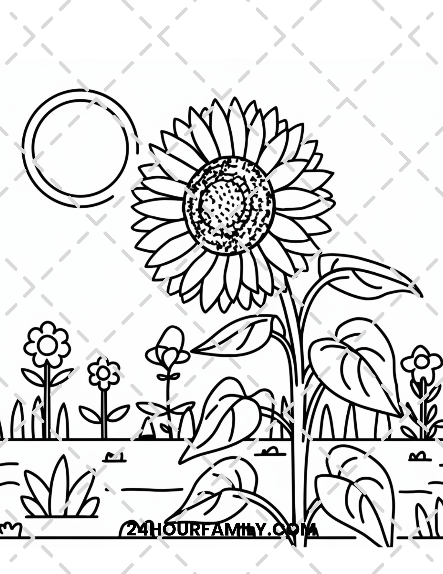 sunflower coloring pages for adult