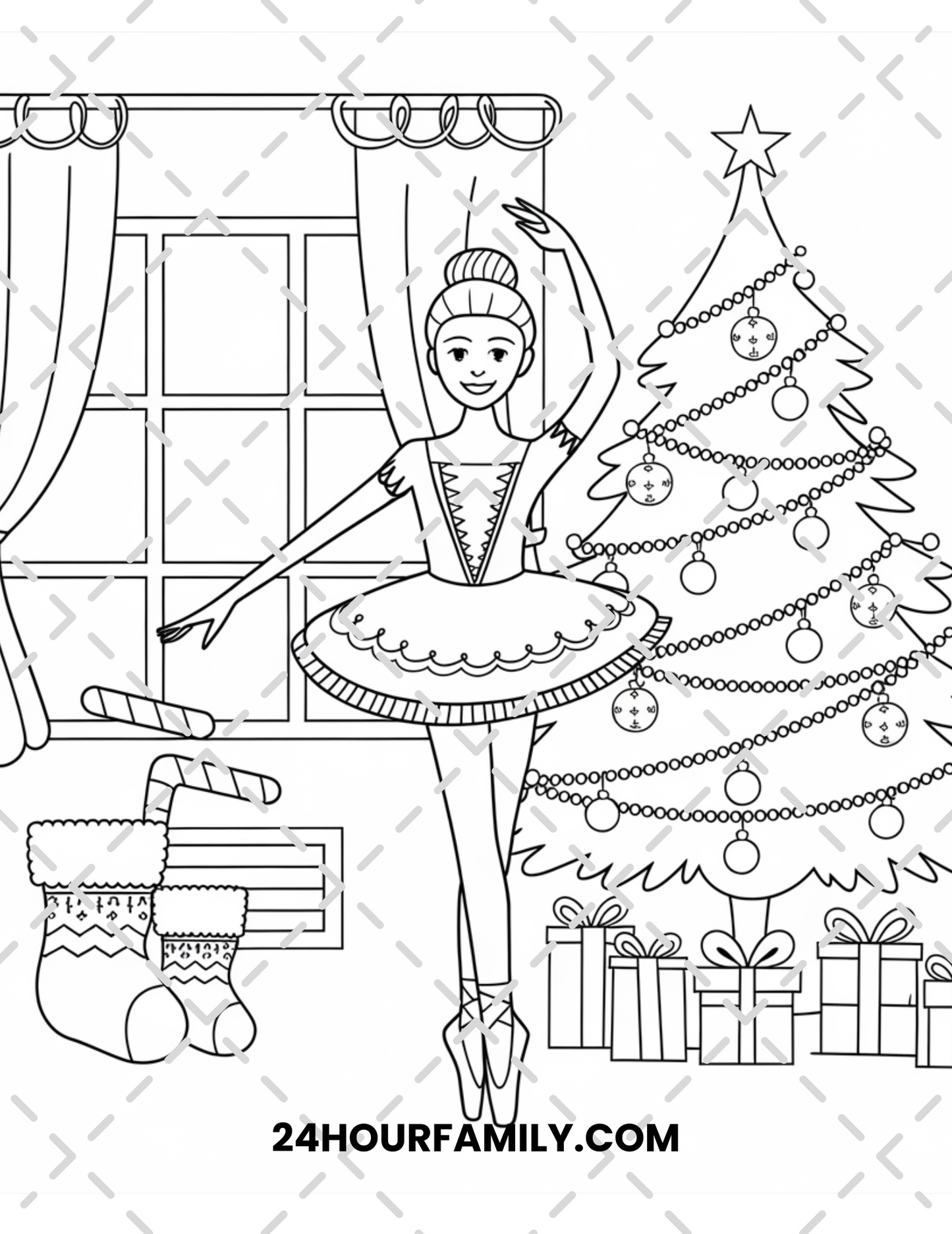 christmas ballerina coloring pages