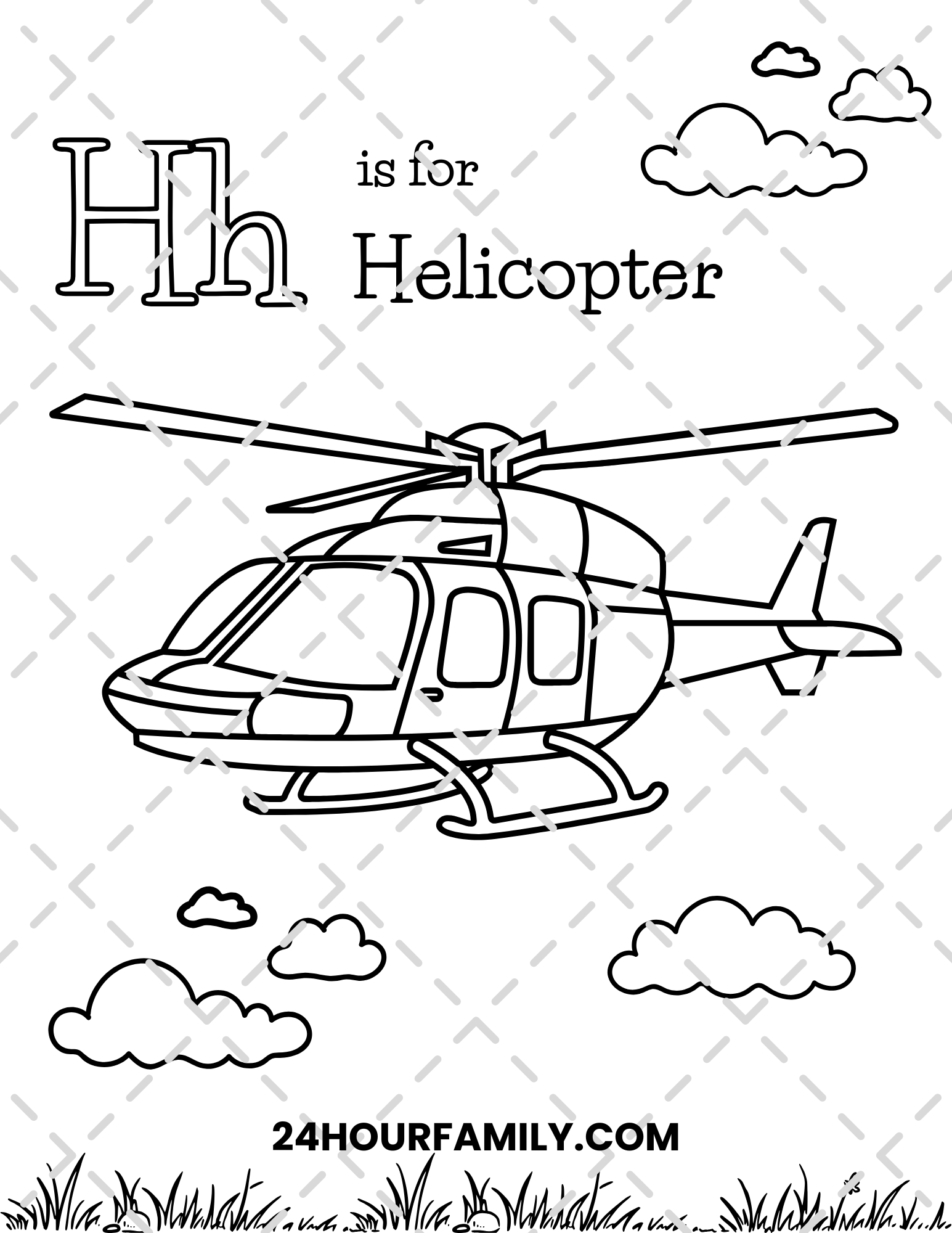 letter h coloring pages