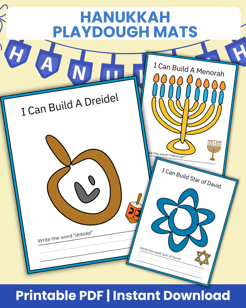 hanukkah playdough mats