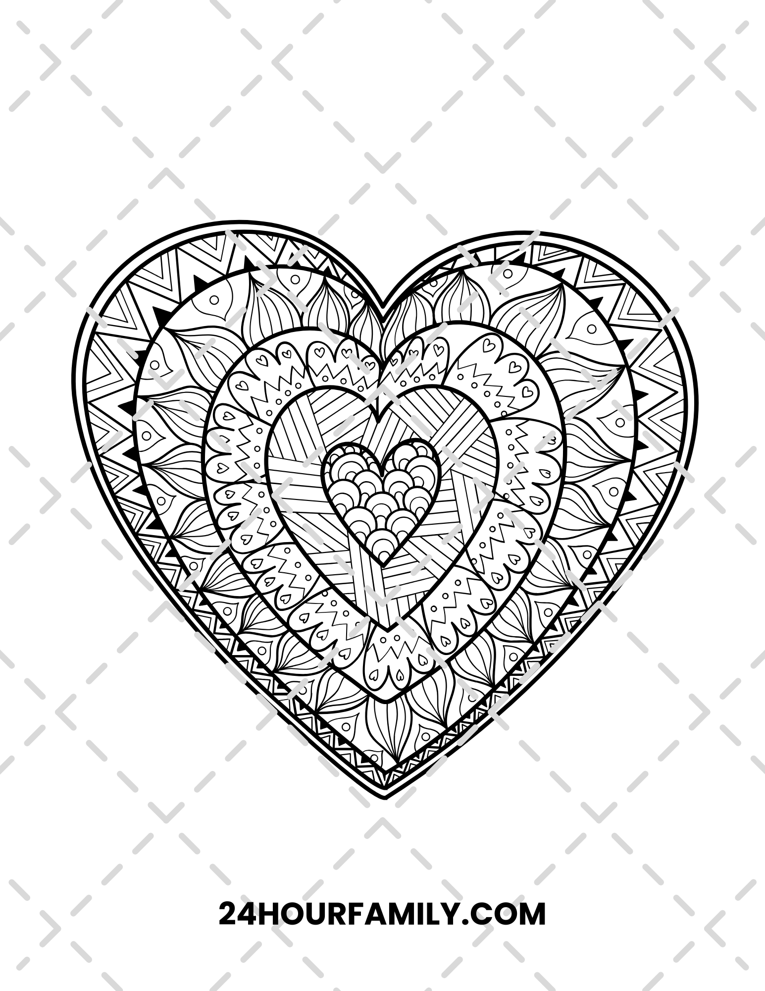 heart mandala coloring pages