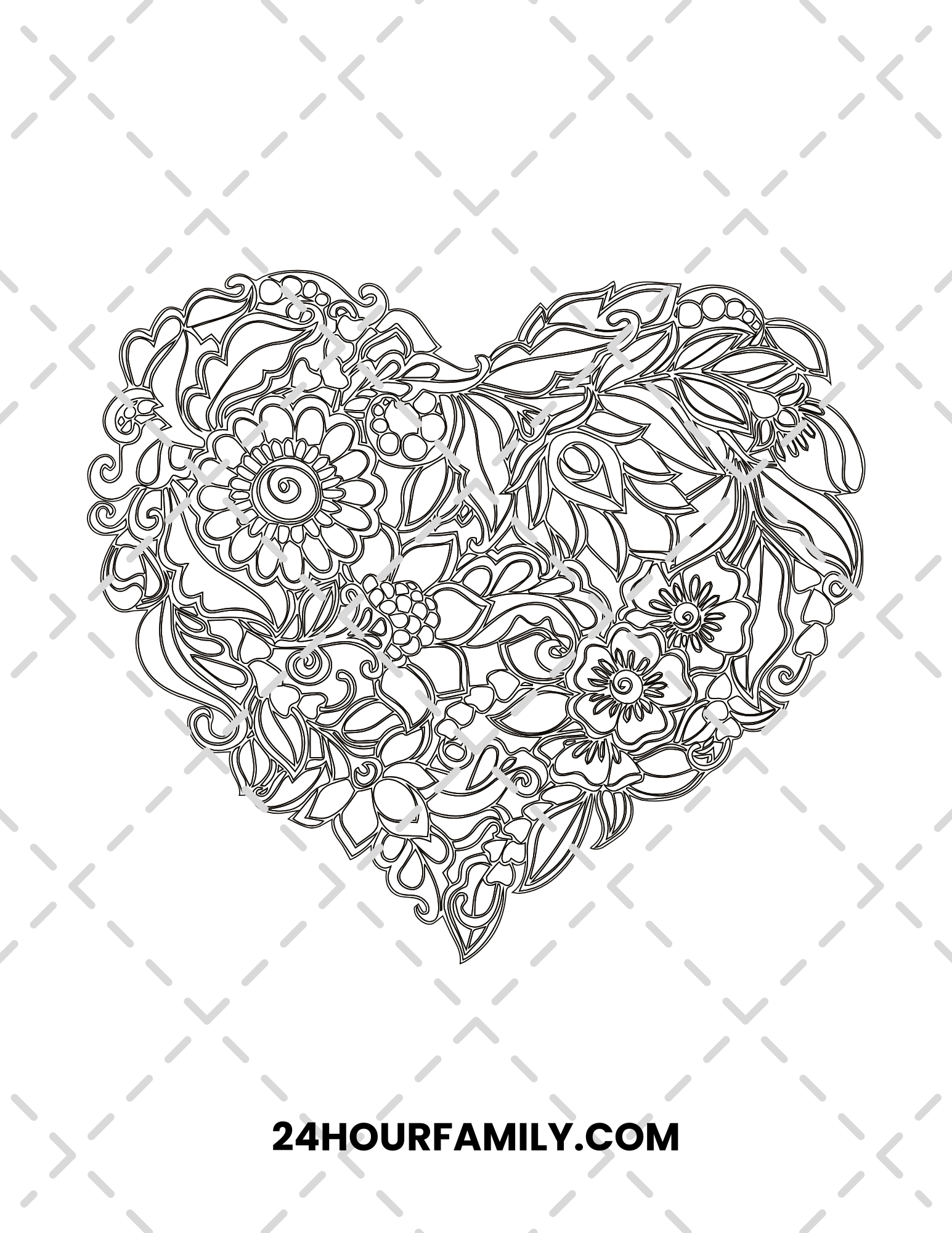 heart mandala coloring pages