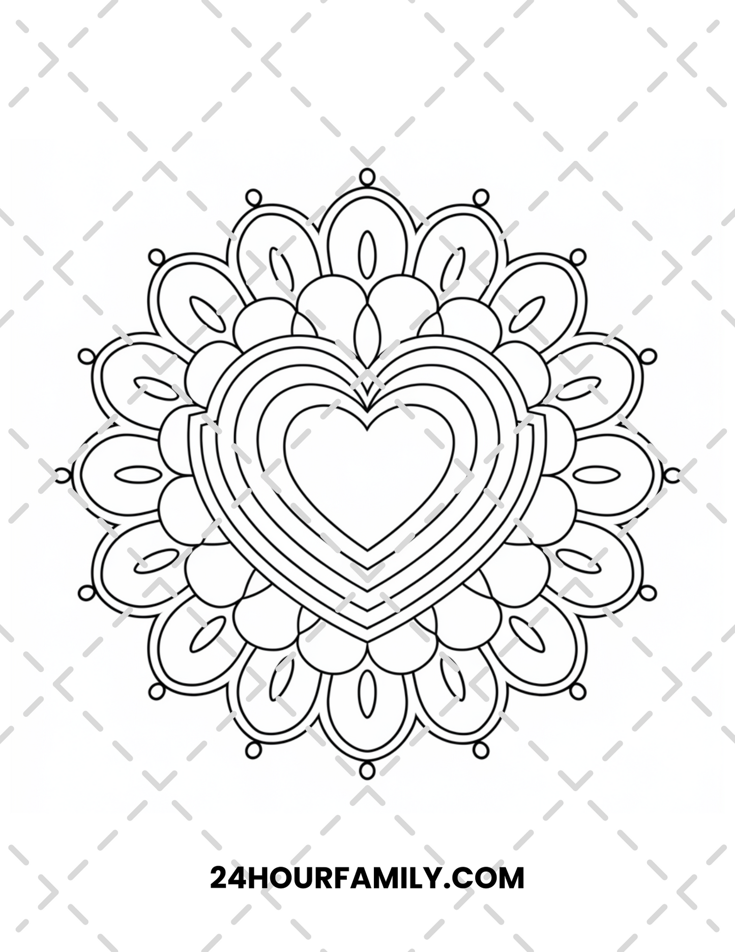 heart mandala coloring pages