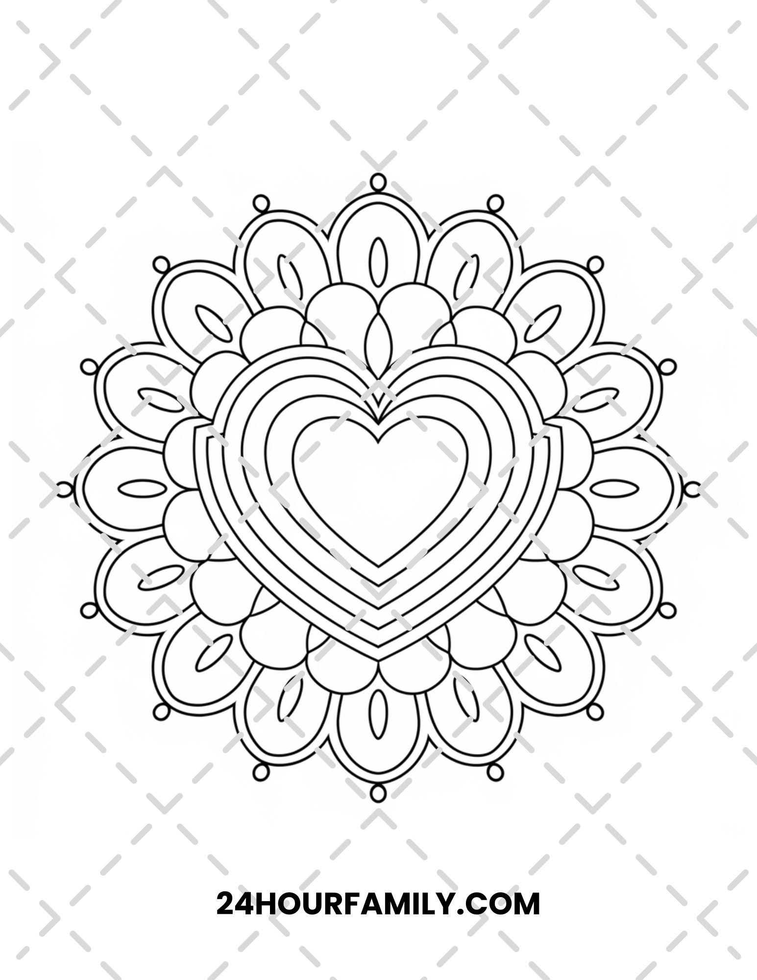 heart mandala coloring pages